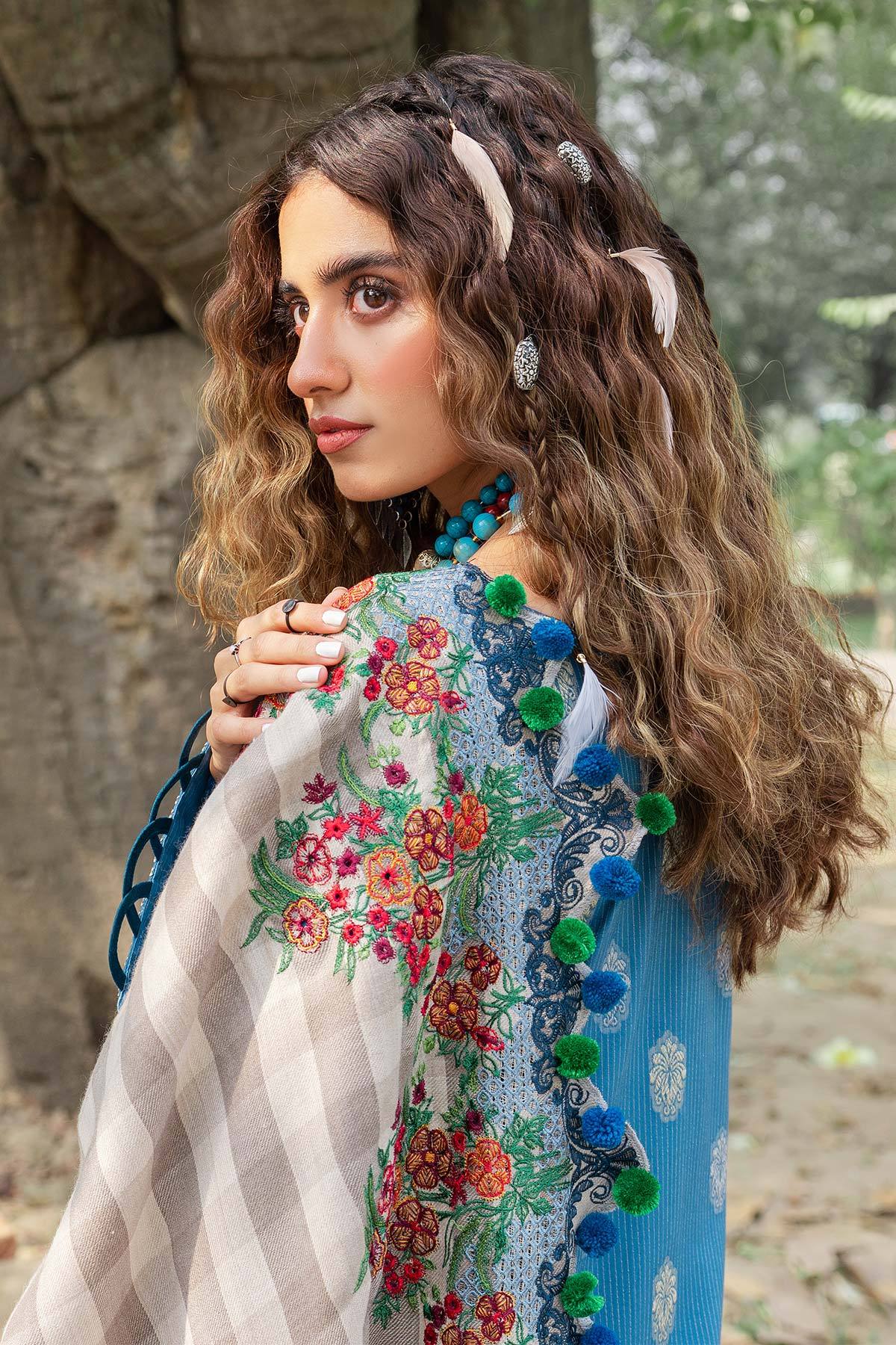 Charizma Masakali · Embroidered Masoori Jacquard with Embroidered Shawl – MSK-16 - Image 5