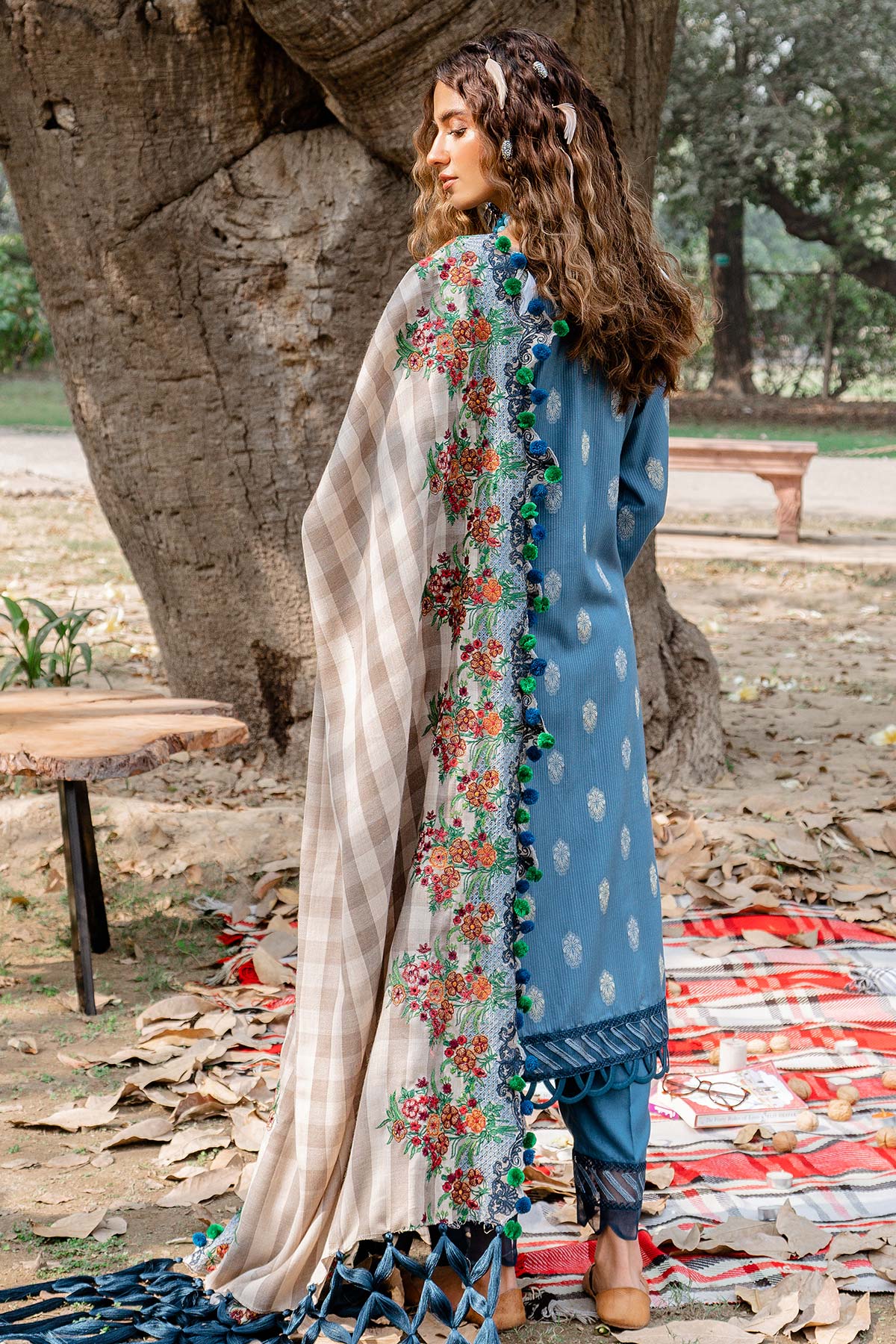 Charizma Masakali · Embroidered Masoori Jacquard with Embroidered Shawl – MSK-16 - Image 6