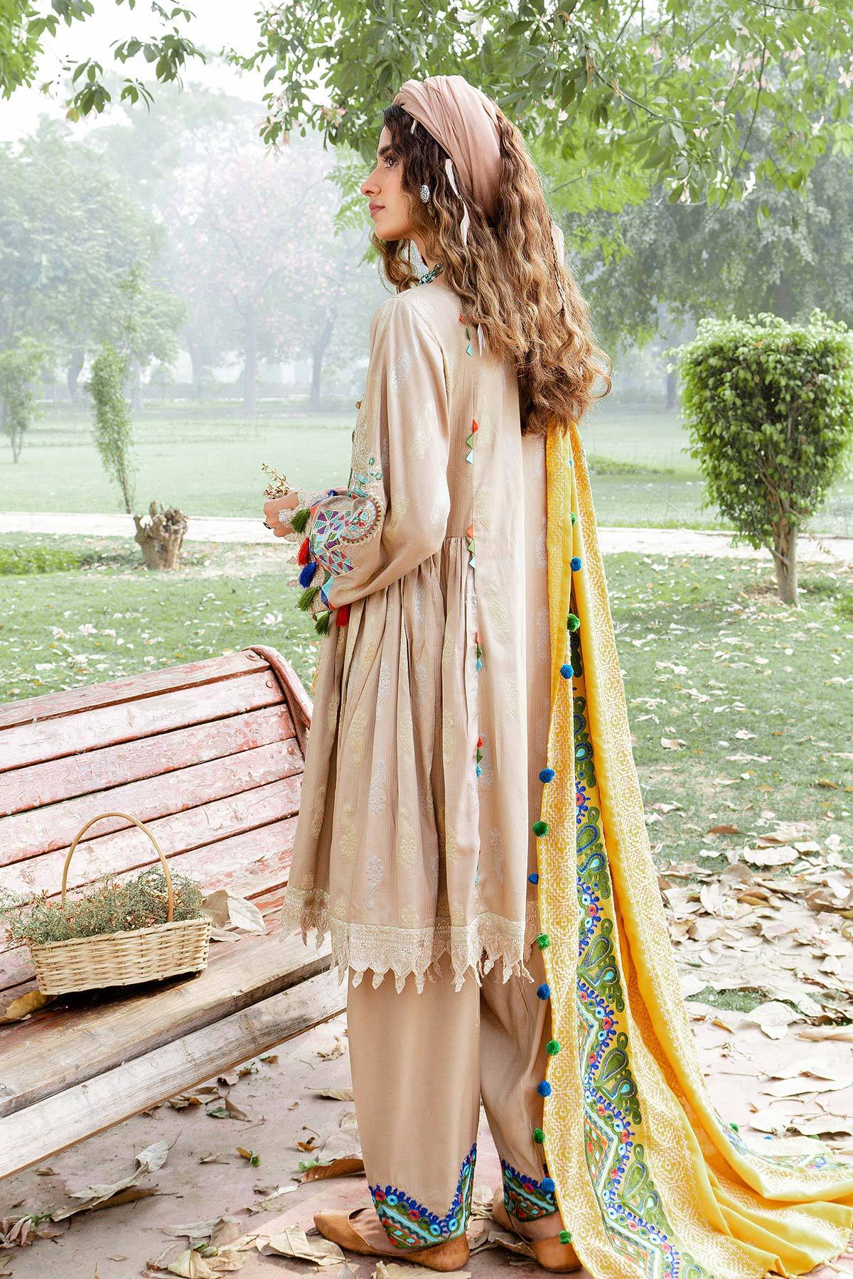 Charizma Masakali · Embroidered Masoori Jacquard with Embroidered Shawl – MSK-18 - Image 5