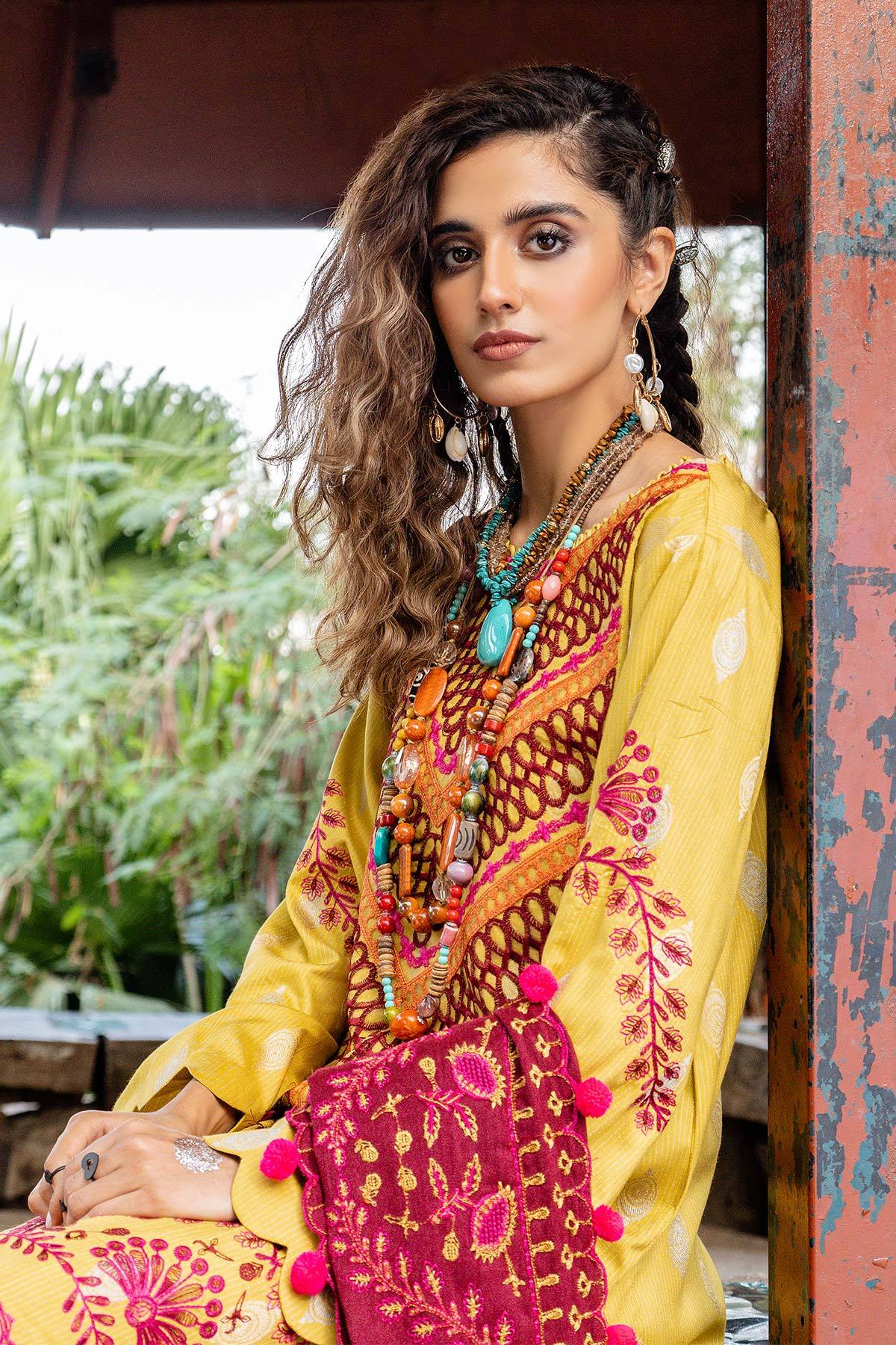 Charizma Masakali · Embroidered Masoori Jacquard with Embroidered Shawl – MSK-19 - Image 2