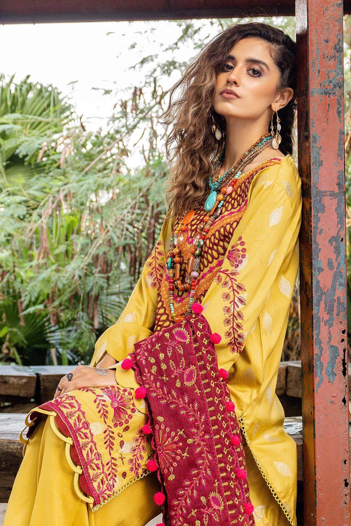 Charizma Masakali · Embroidered Masoori Jacquard with Embroidered Shawl – MSK-19 - Image 3