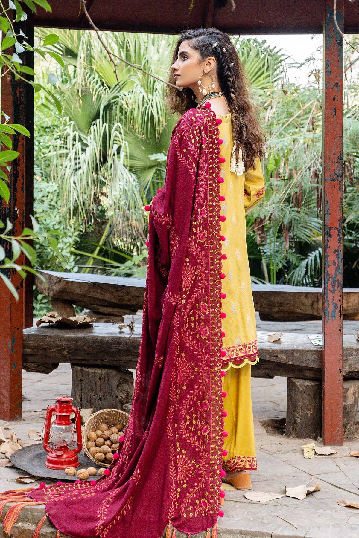 Charizma Masakali · Embroidered Masoori Jacquard with Embroidered Shawl – MSK-19 - Image 4