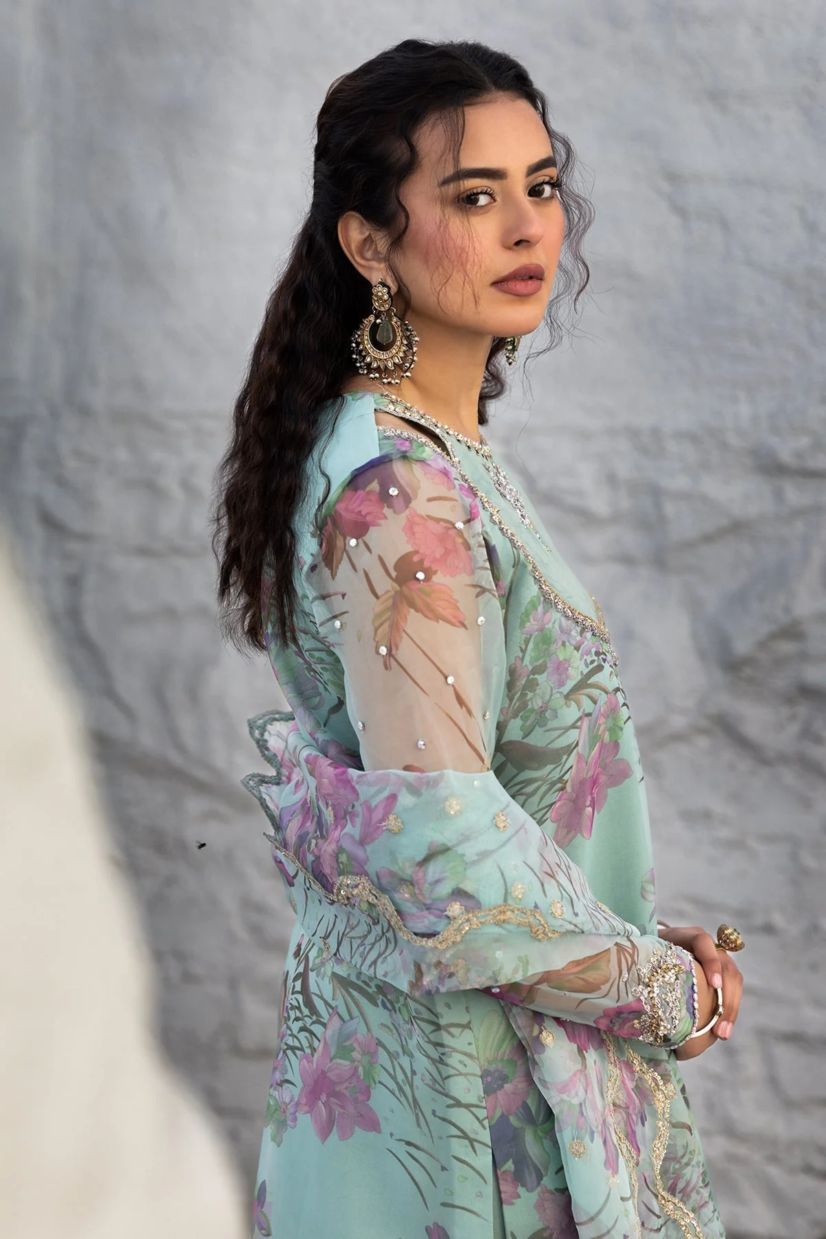 Charizma Mi Amor Pret/Stitched – Embroidered Organza Suit CMA-5-09 - Image 5