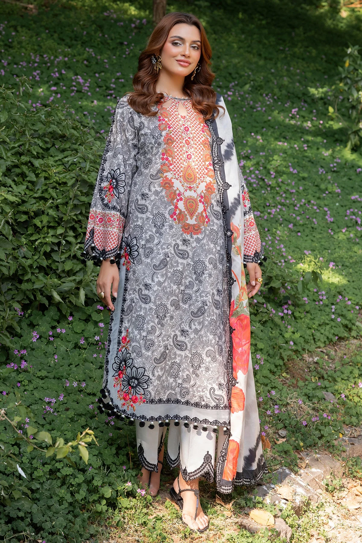 Charizma Range Embroidered Lawn – CRN5-09 - Image 6