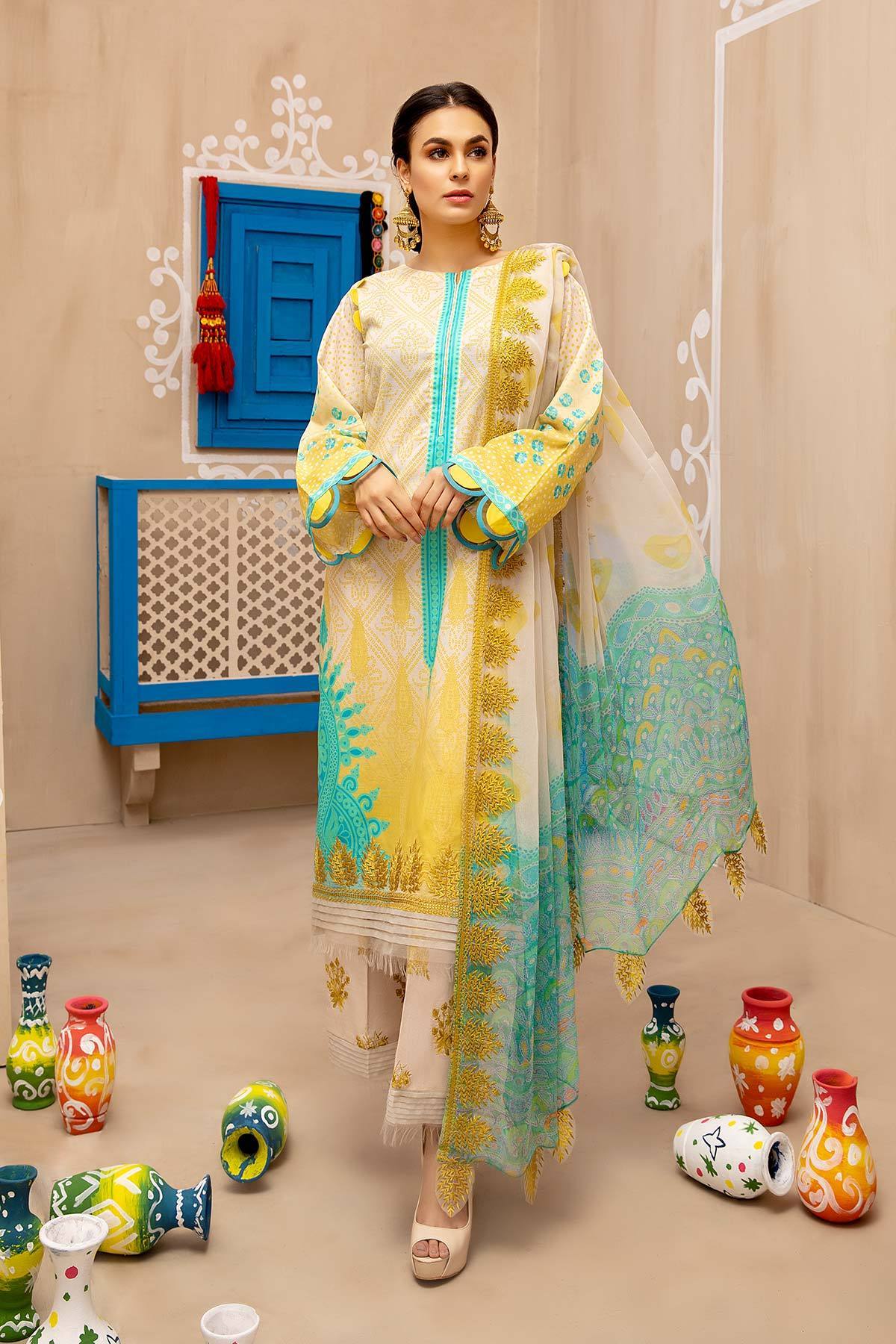 Charizma Signature Chunri Chapter 1 β 3Pc Embroidered Lawn With Chiffon Dupatta CHN-05 - Image 3