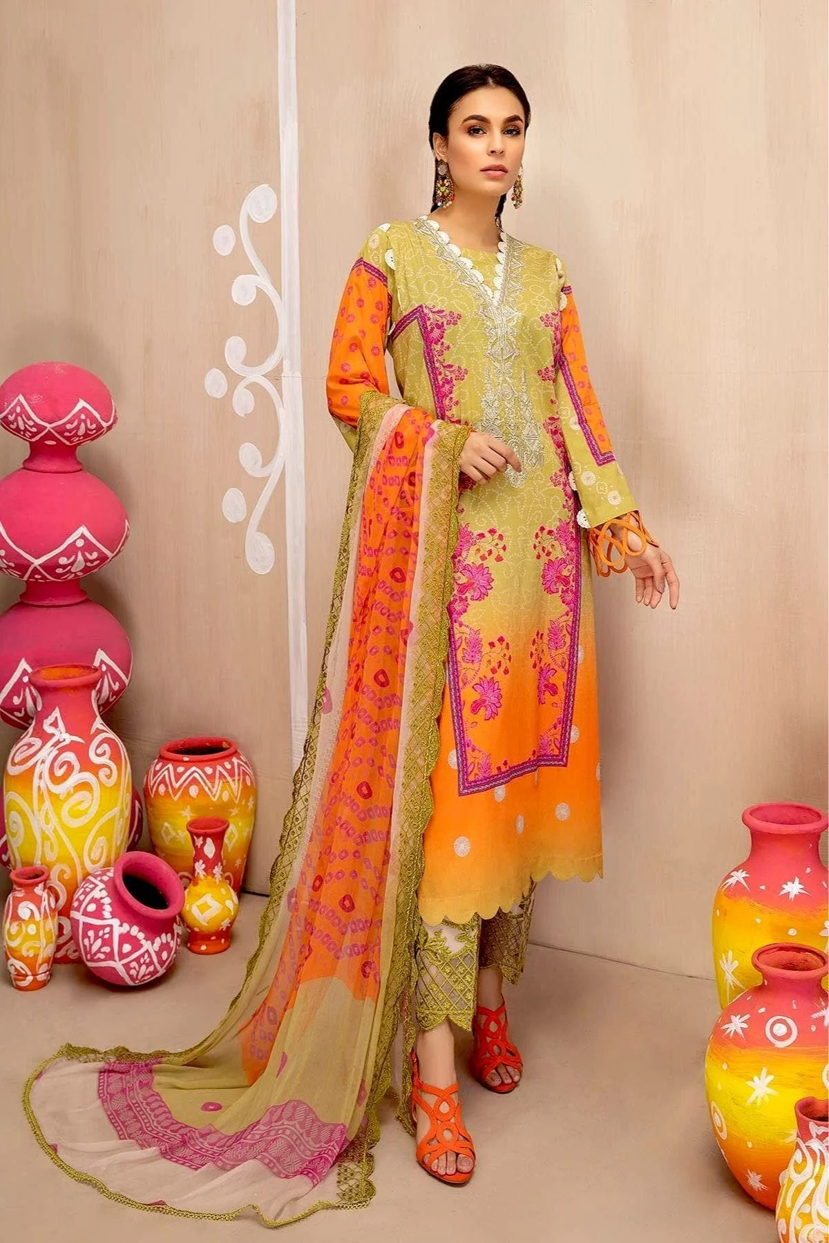 Charizma Signature Chunri Chapter 1 – 3Pc Embroidered Lawn With Chiffon Dupatta CHN-09 - Image 3