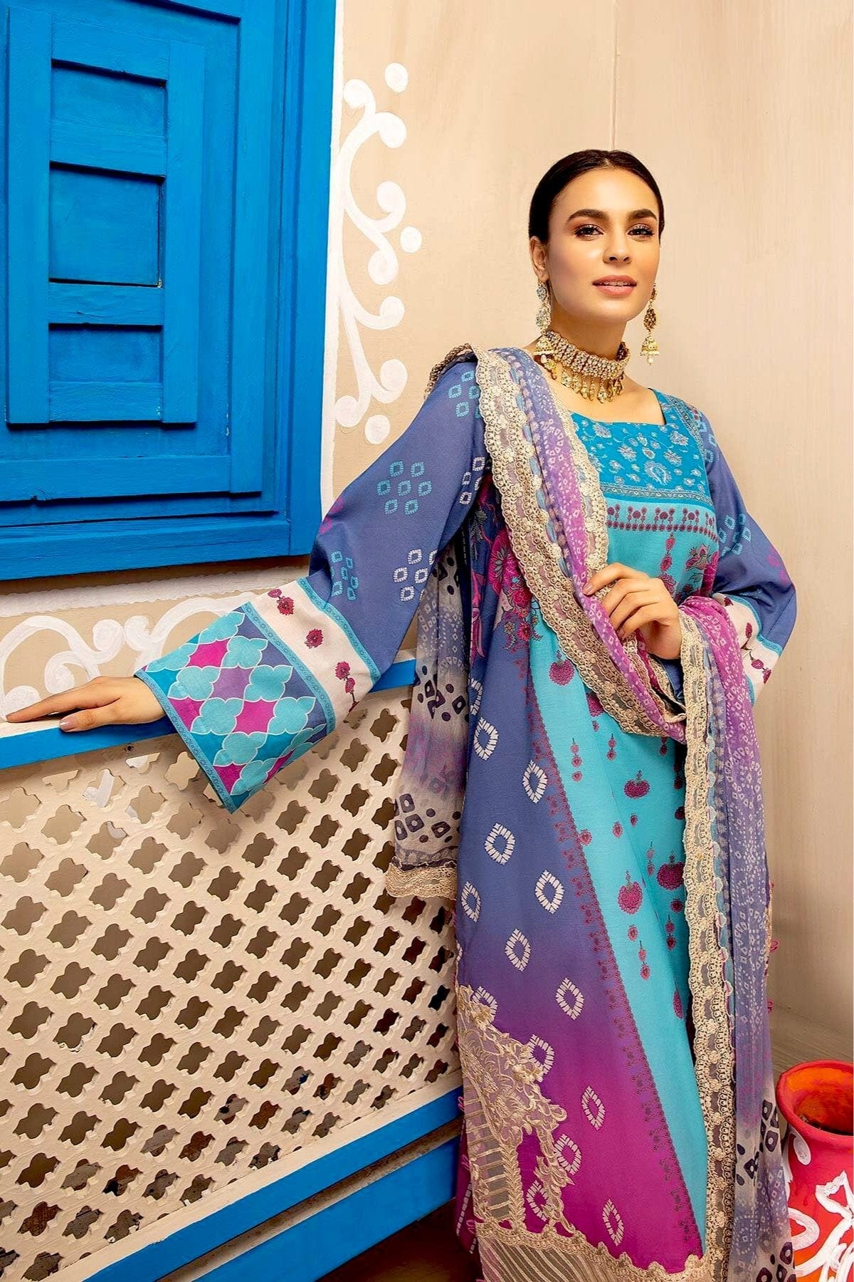 Charizma Signature Chunri Chapter 1 – 3Pc Embroidered Lawn With Chiffon Dupatta CHN-10 - Image 3