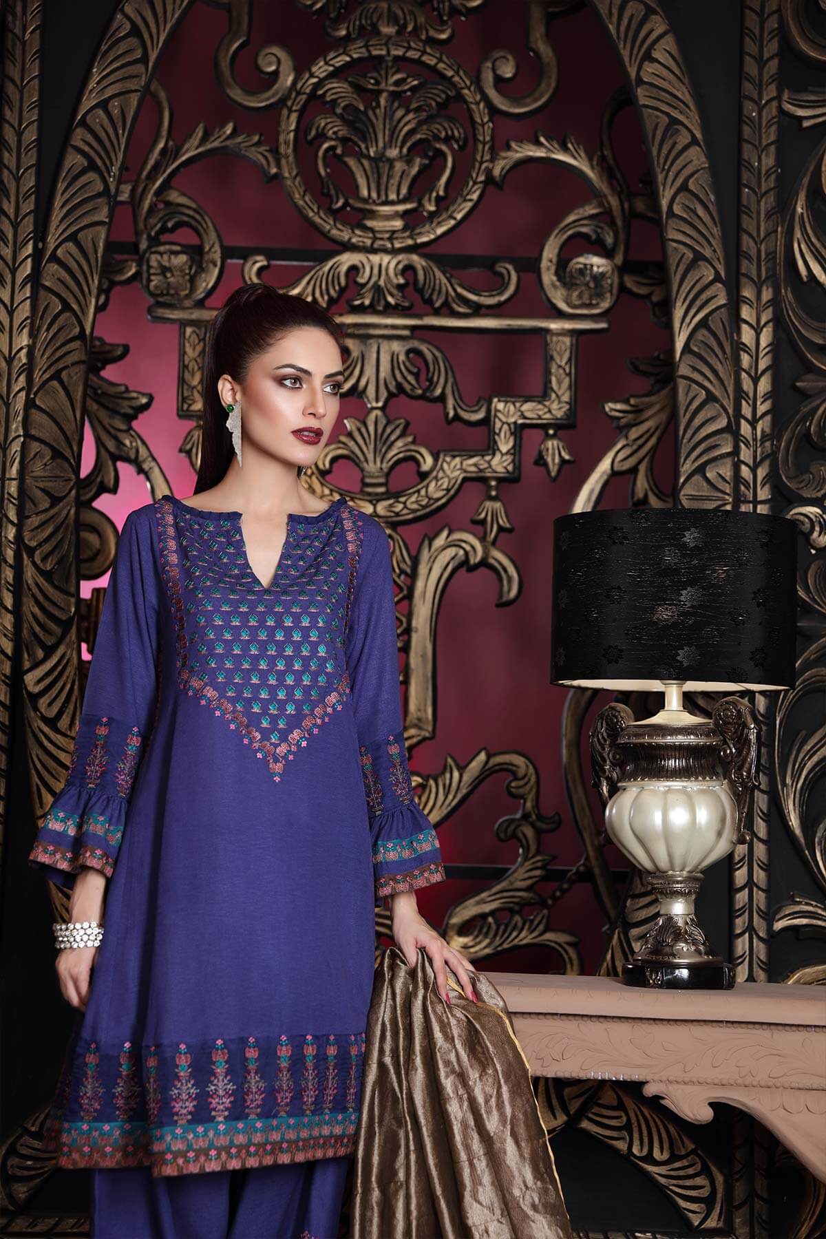 Charizma Slub Leather Collection (with Banarasi Woven Duppata) – Orchid Valley CSL-06 - Image 2