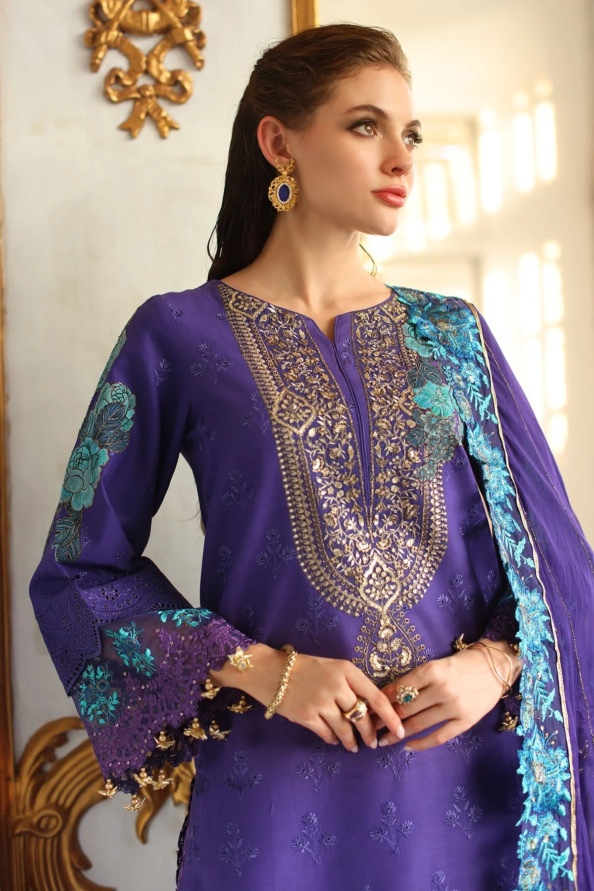 Charizma Tabeer Festive Edition Schiffli Lawn – CT5-06 - Image 4