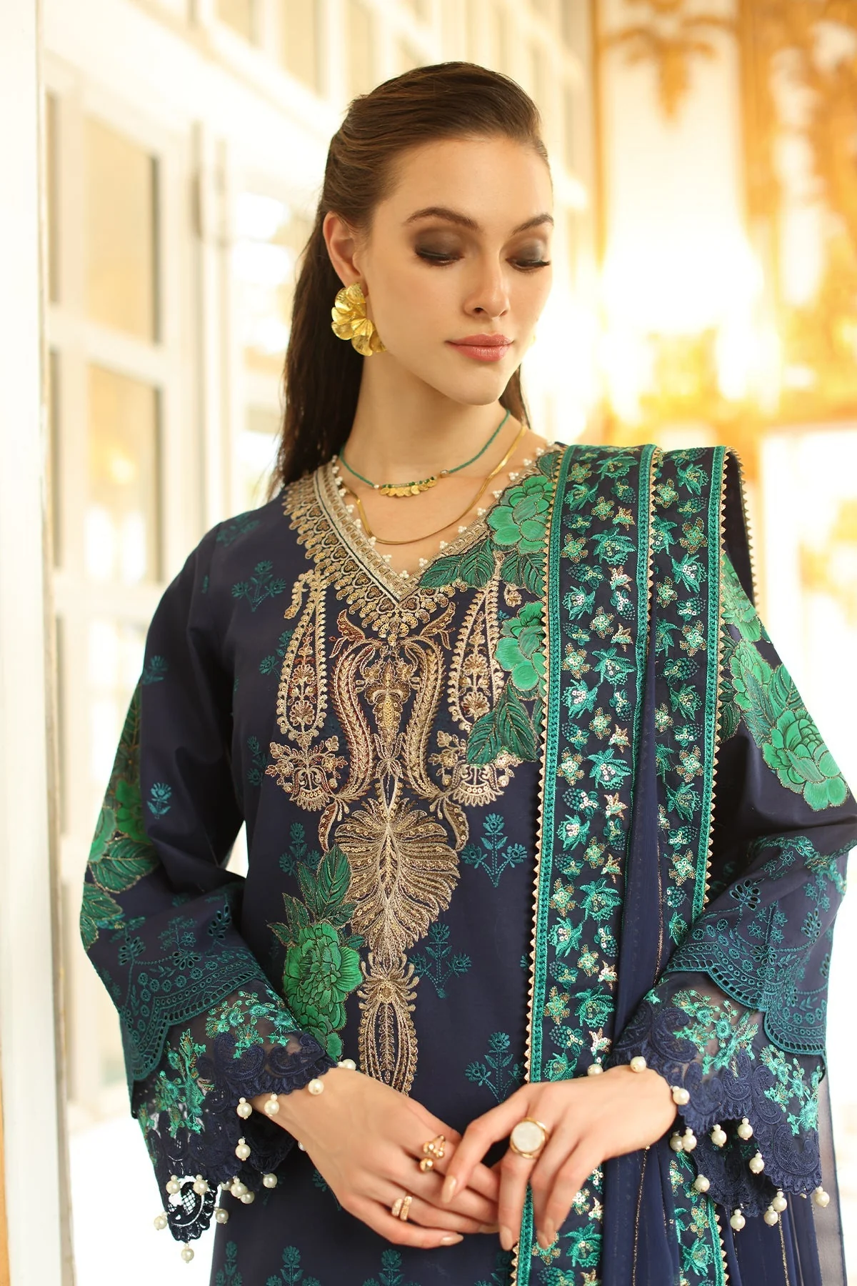 Charizma Tabeer Festive Edition Schiffli Lawn – CT5-08 - Image 6