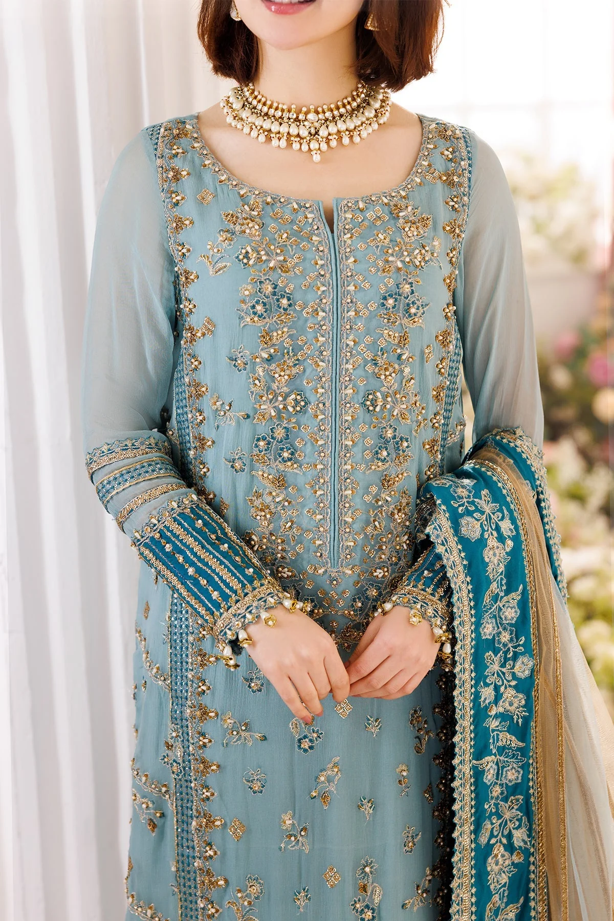 Charizma x Hania Aamir Dastan-e-Jashan 4PC Luxury Formals – DJ5-08 - Image 4