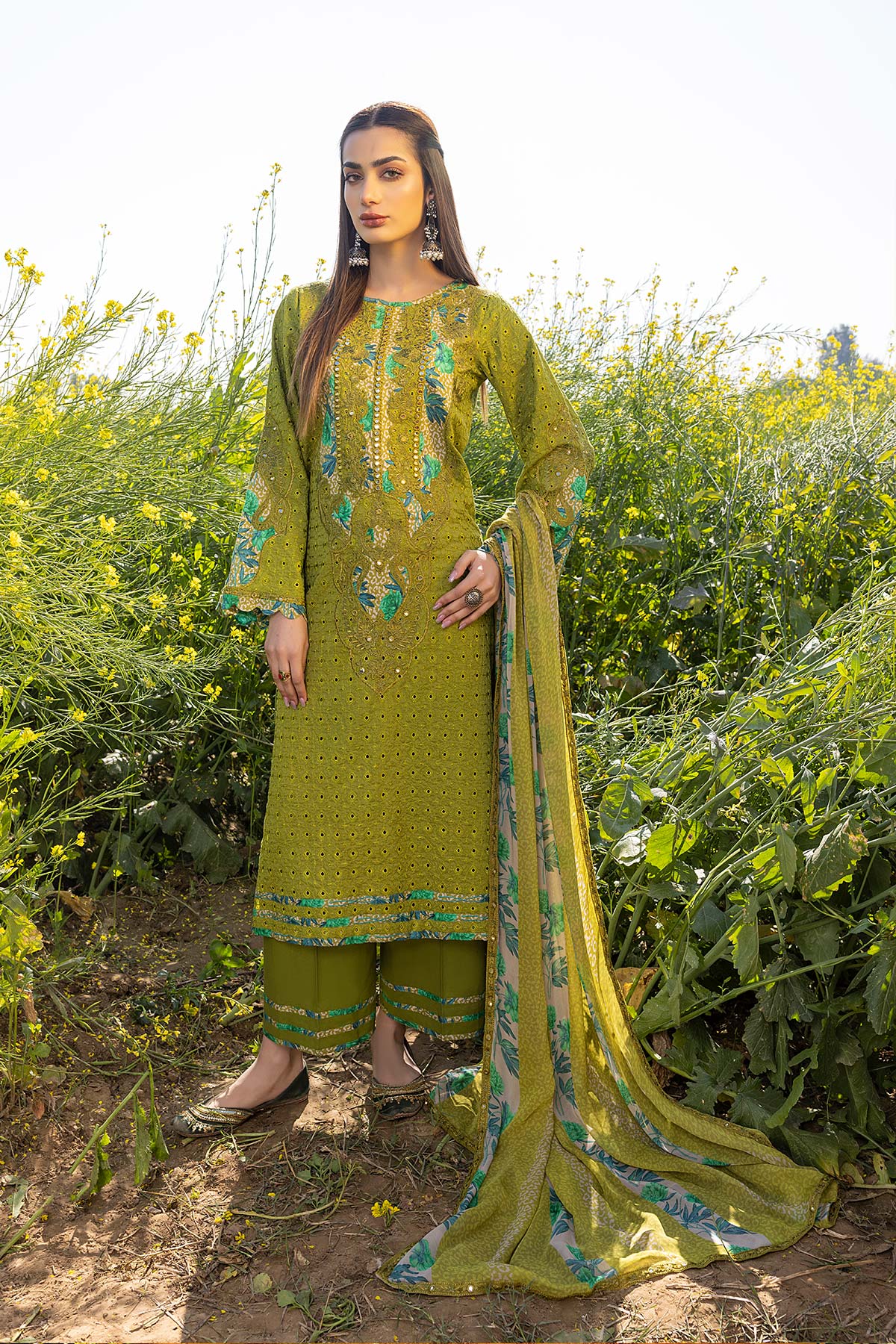 Charizma Zard Embroidered Lawn Chikankari Collection – CCK23-04 - Image 2