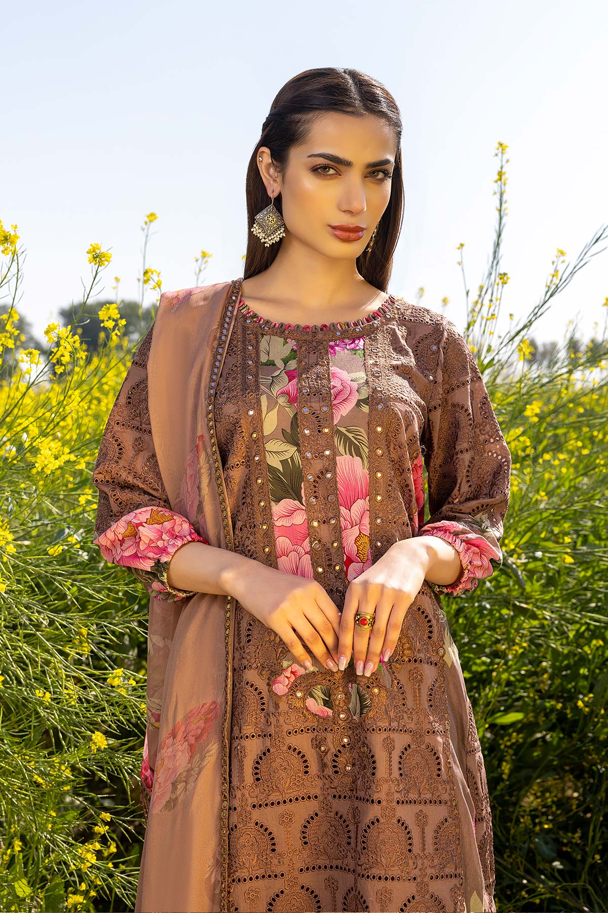 Charizma Zard Embroidered Lawn Chikankari Collection – CCK23-08 - Image 2