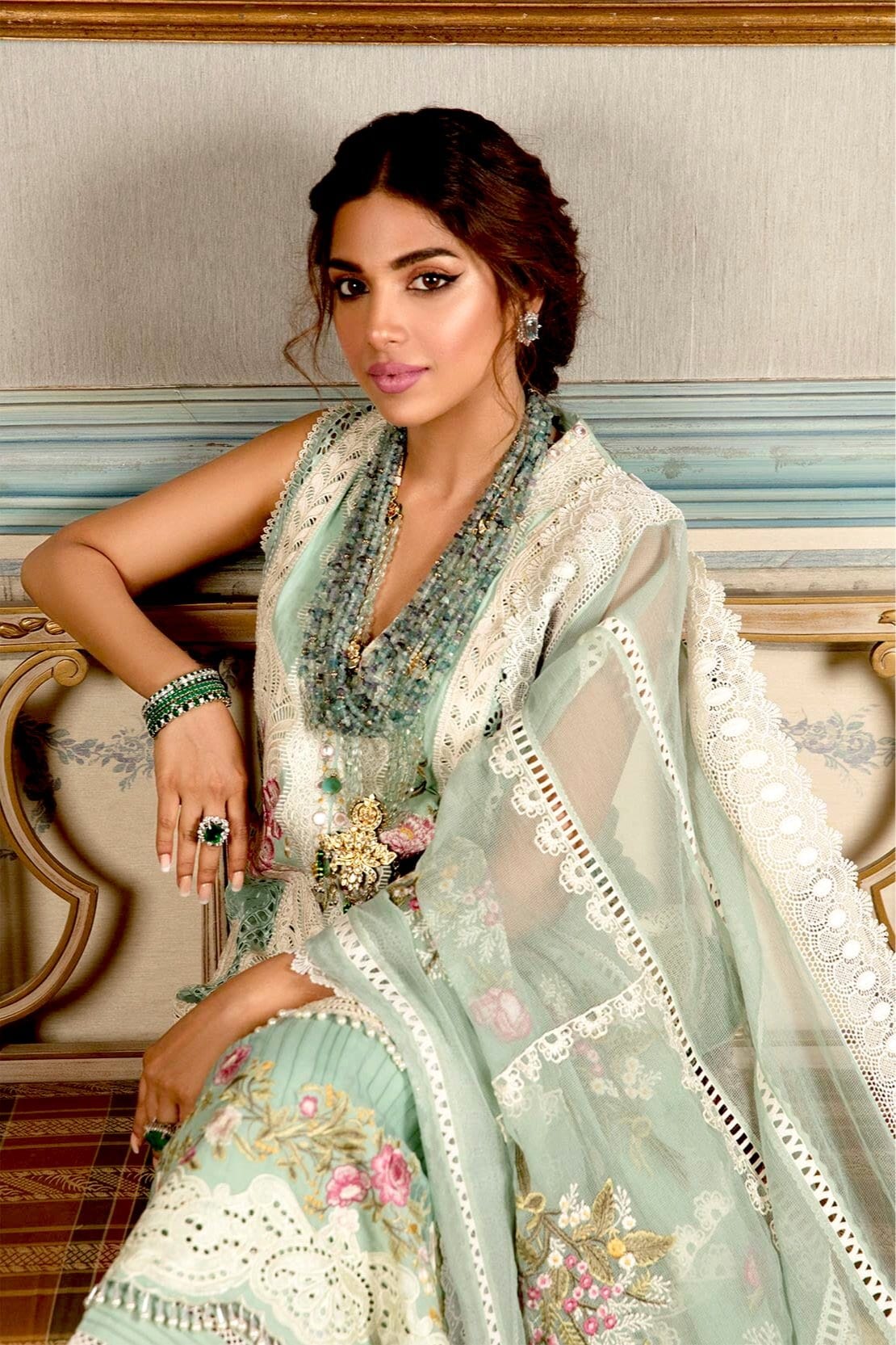 Crimson by Saira Shakira Luxury Lawn Collection 2021 – D1-B - A Lacey Summer - Maya - Image 5