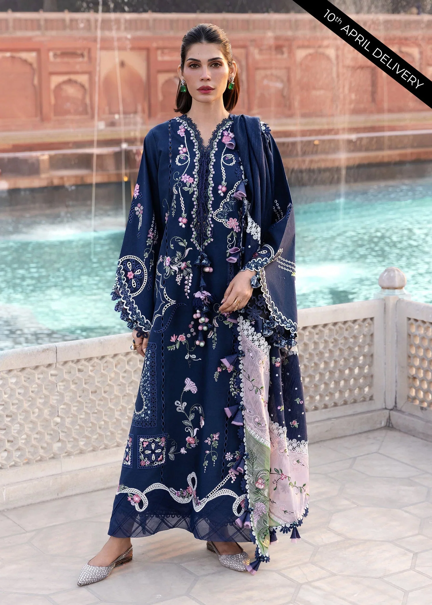 Crimson Flow Luxury Lawn – MANIFESTED MEADOWS - D7B - Image 5