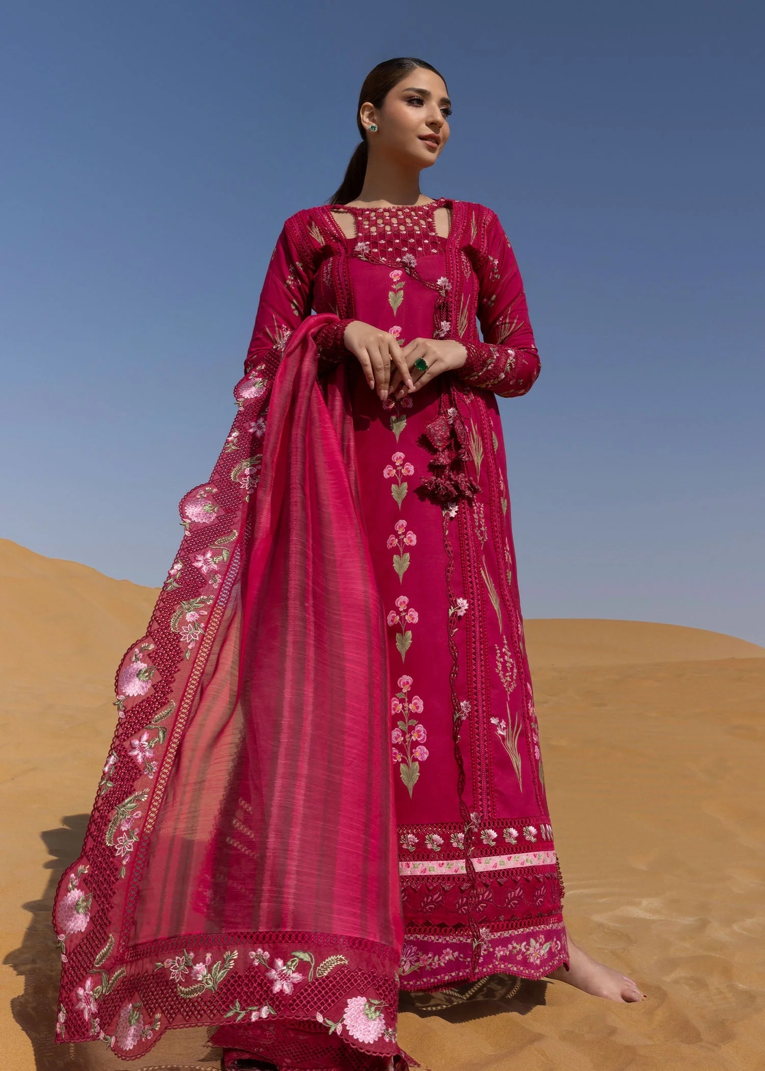 Crimson Flow Luxury Lawn – Once Upon A Flower - D9 A