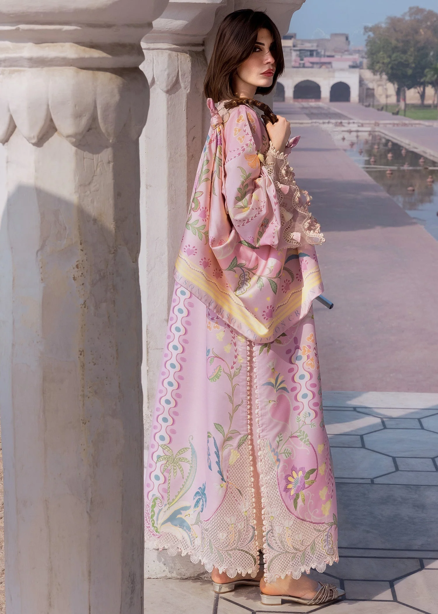 Crimson Flow Luxury Lawn – OUT OF MANY HEARTS - D6A - Image 3