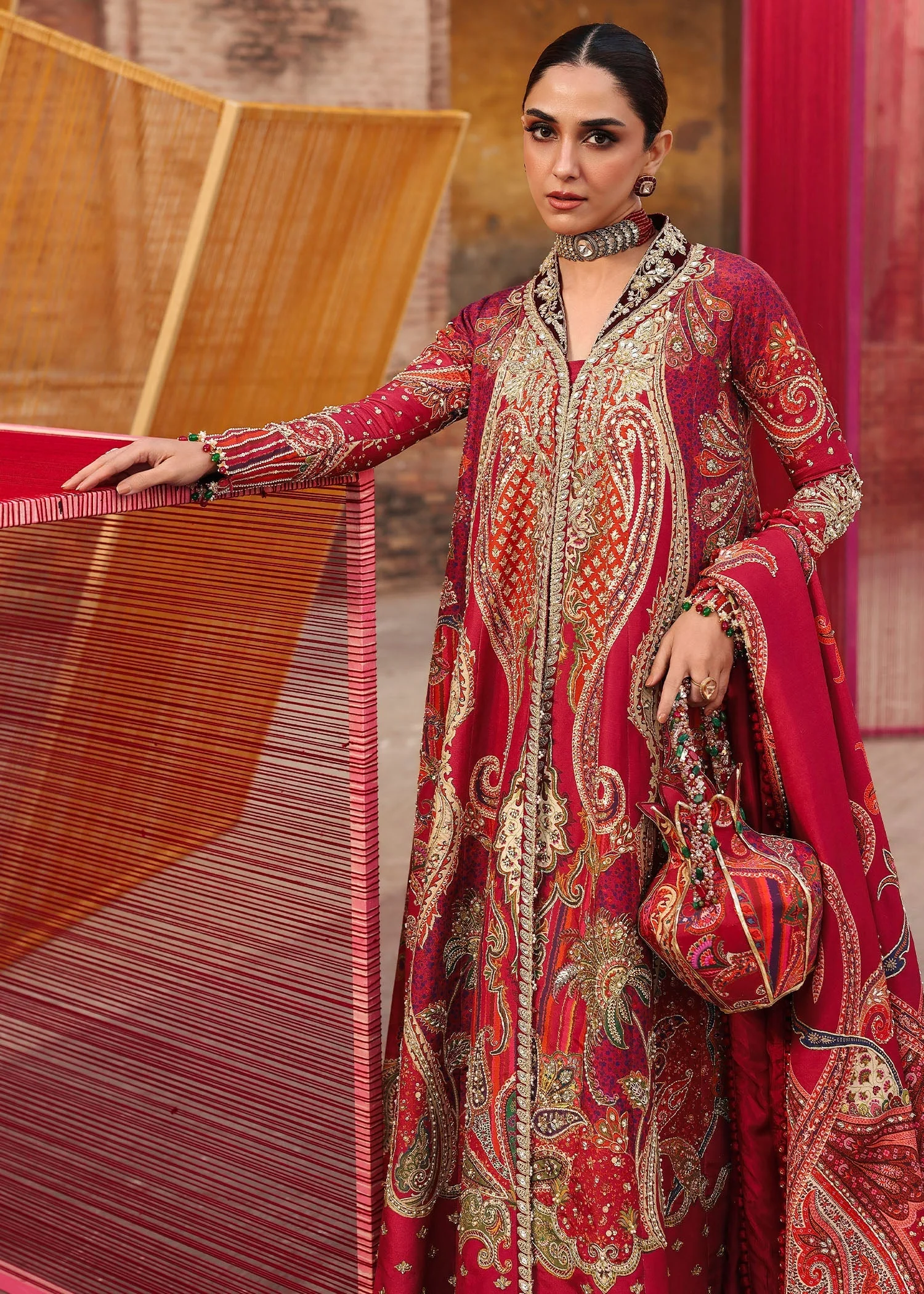 Crimson Jhilmil Luxury Wedding Formals – DAMINI - Image 2