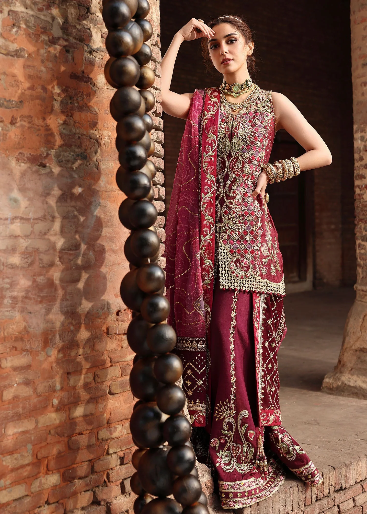 Crimson Jhilmil Luxury Wedding Formals – NAZO - Image 6