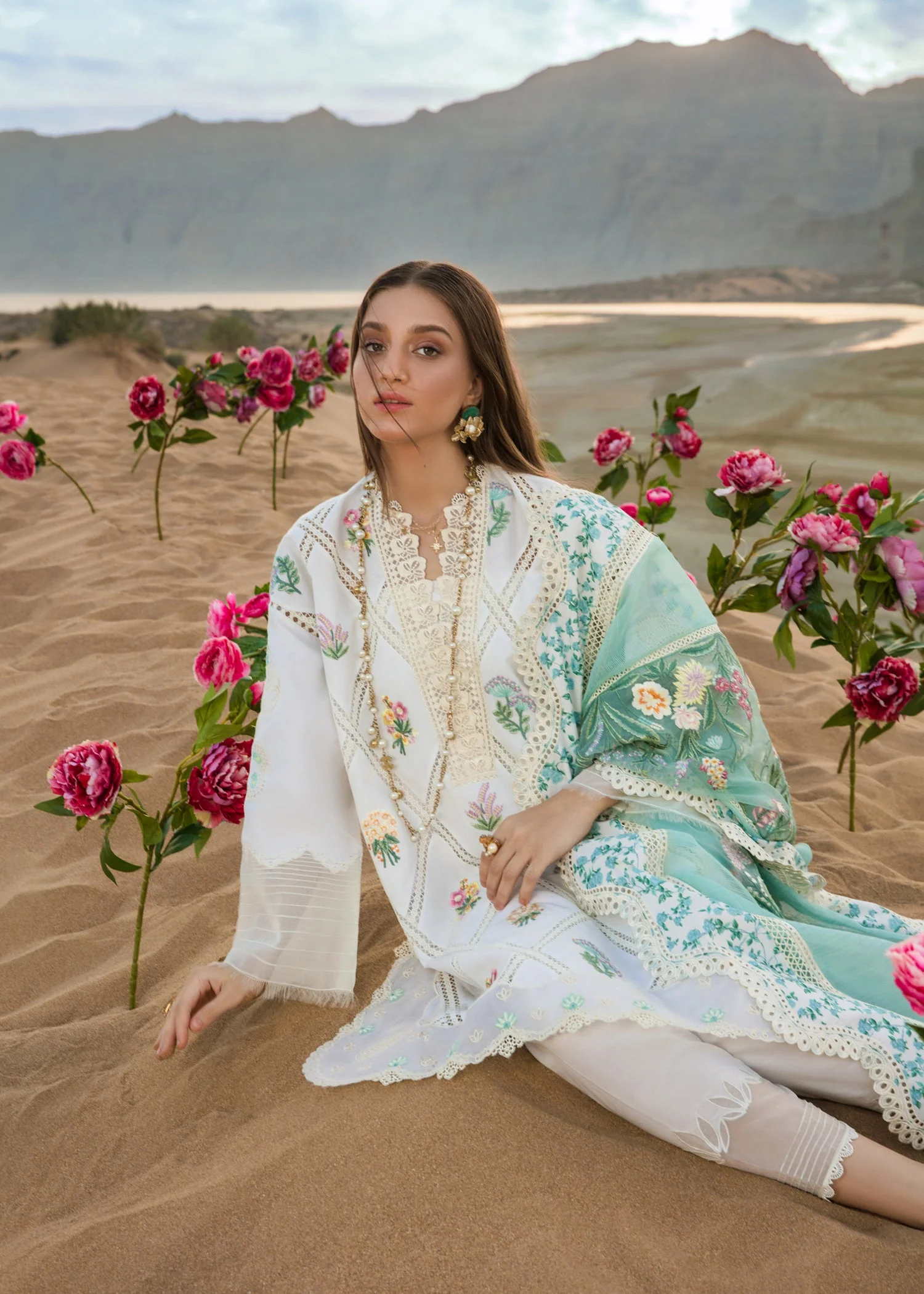 Crimson Luxury Lawn Collection 2023 – French Summer - D1 A - Image 3