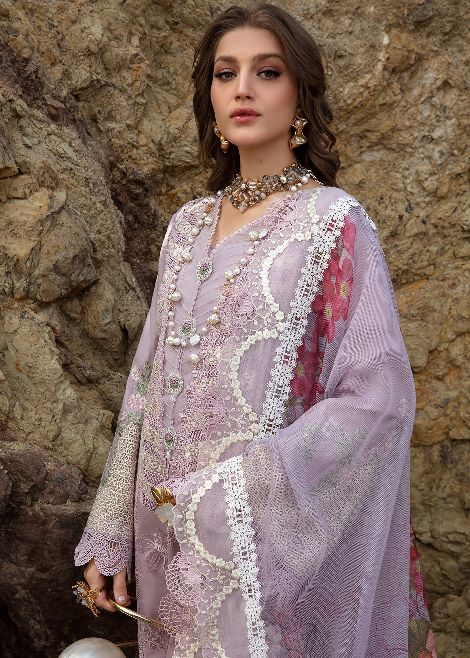 Crimson X Saira Shakira Luxury Lawn 2024 – Lillie de Jong - Amethyst - Image 5