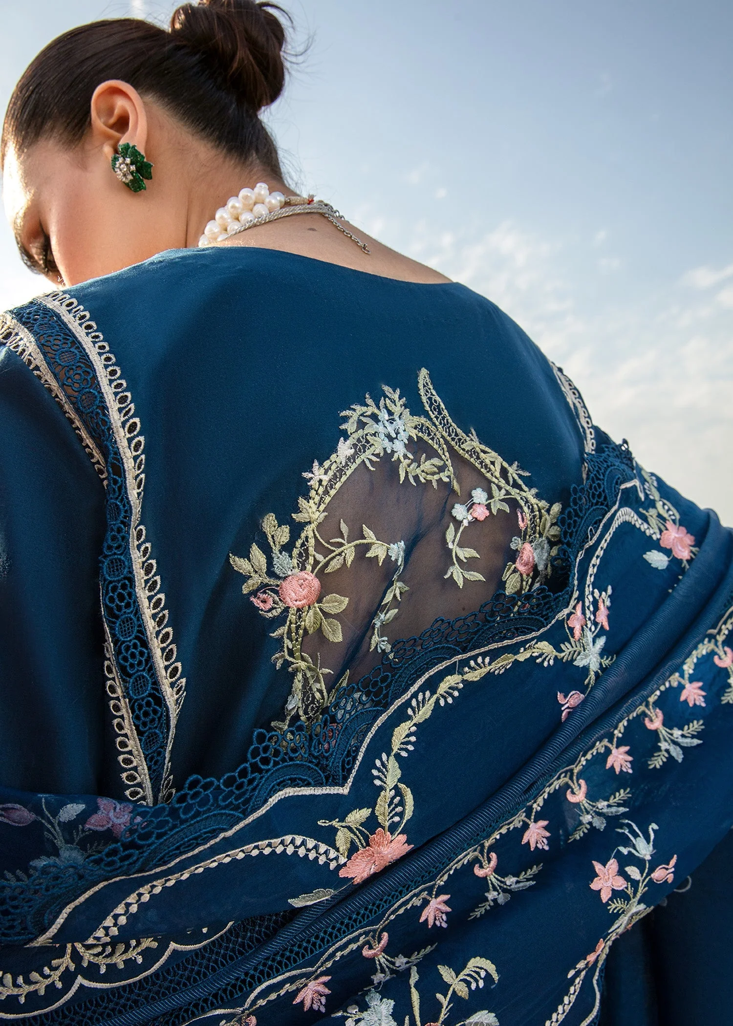 Crimson X Saira Shakira Luxury Lawn 2024 – Lolita - Lapis - Image 4