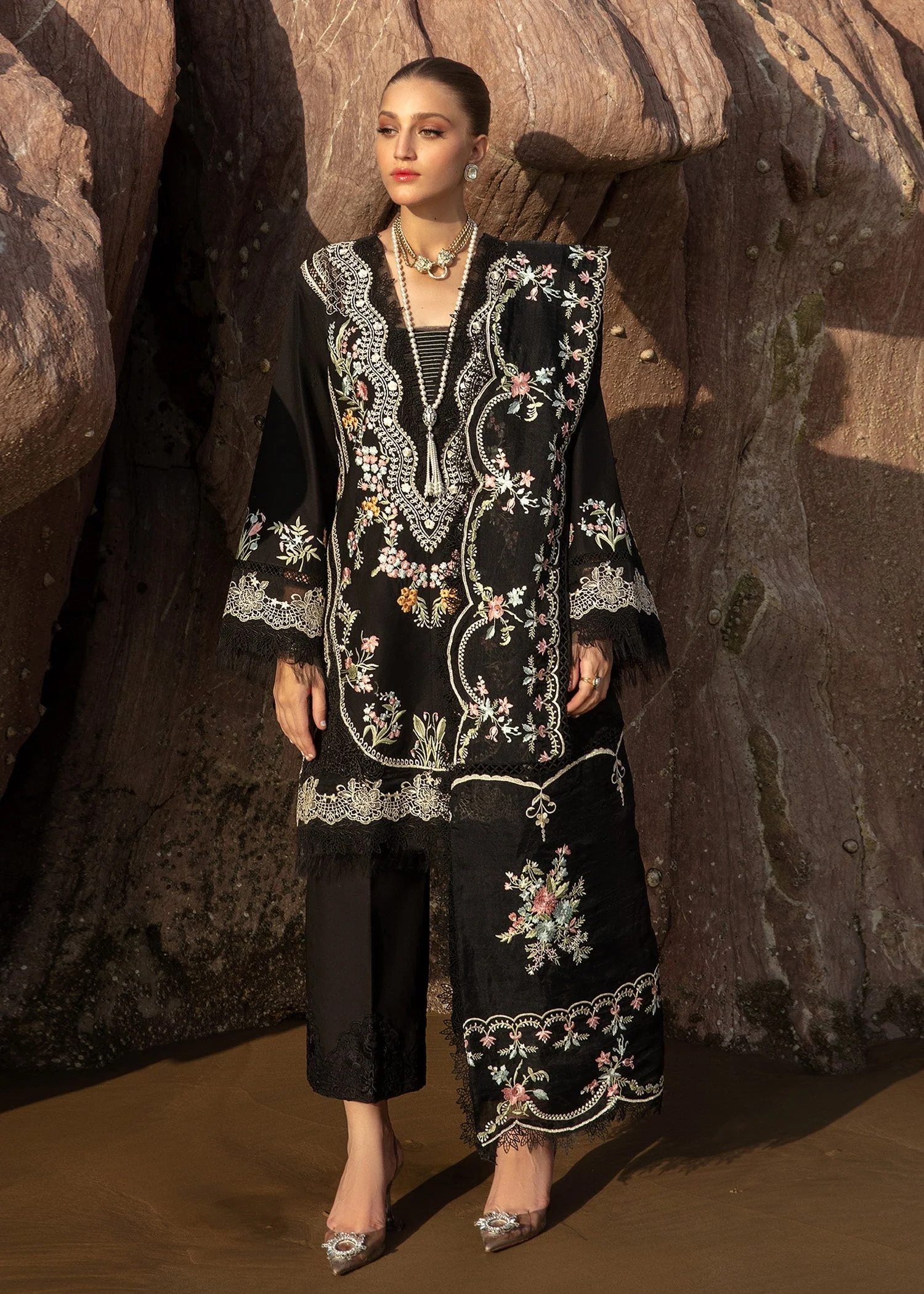 Crimson X Saira Shakira Luxury Lawn 2024 – Lolita - Onyx - Image 5