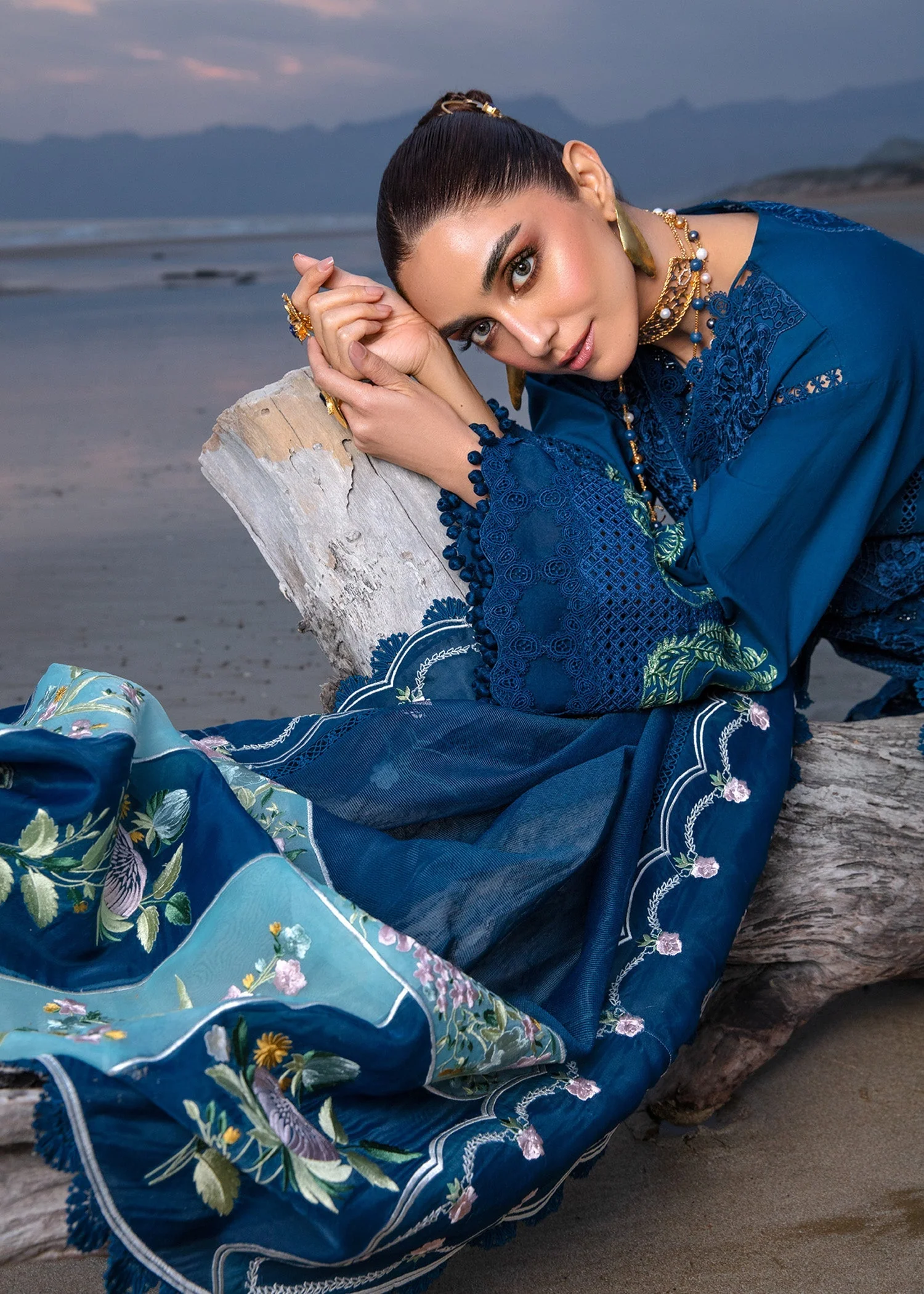 Crimson X Saira Shakira Luxury Lawn 2024 – Ulysses - Midnight - Image 2