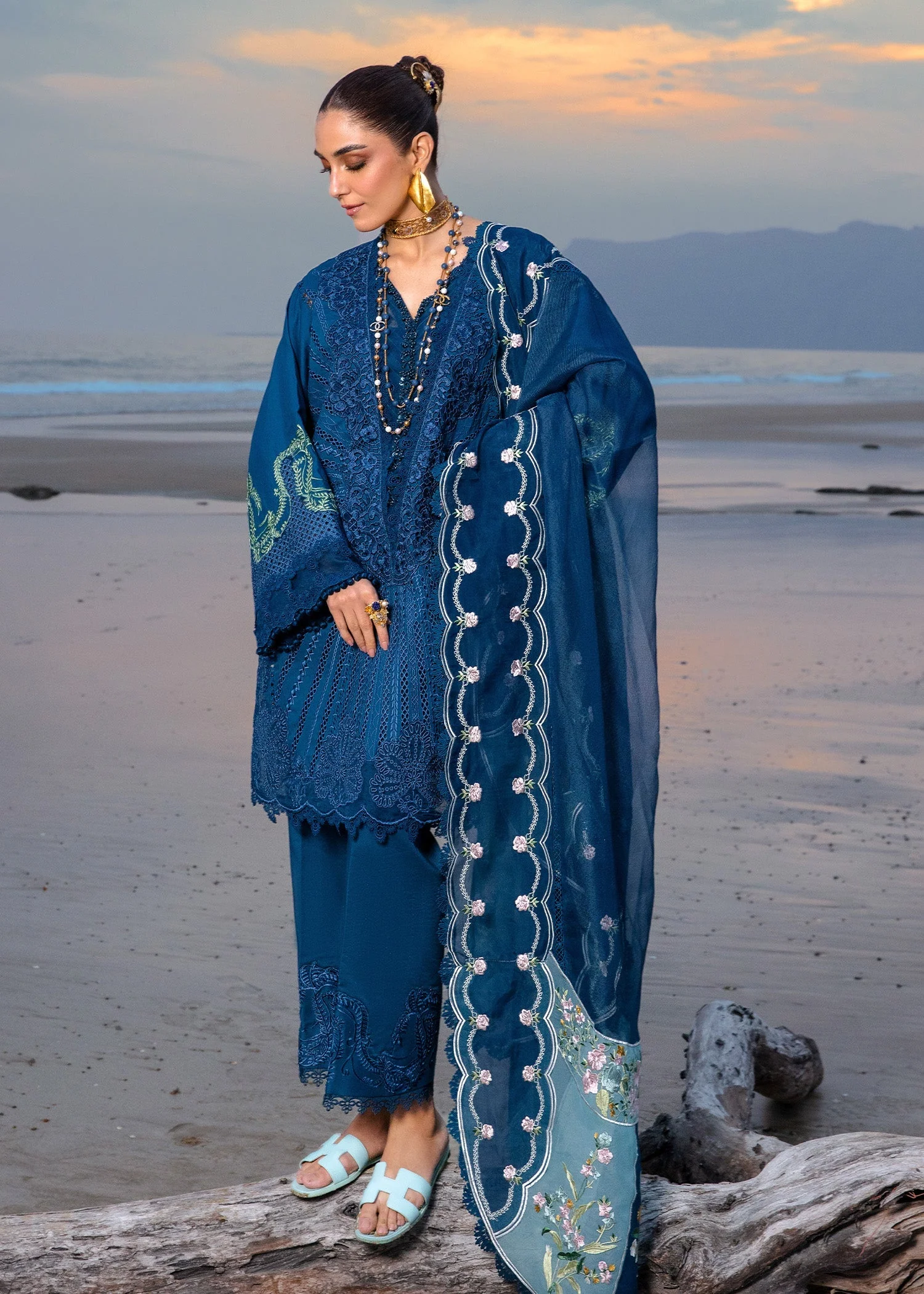 Crimson X Saira Shakira Luxury Lawn 2024 – Ulysses - Midnight - Image 4