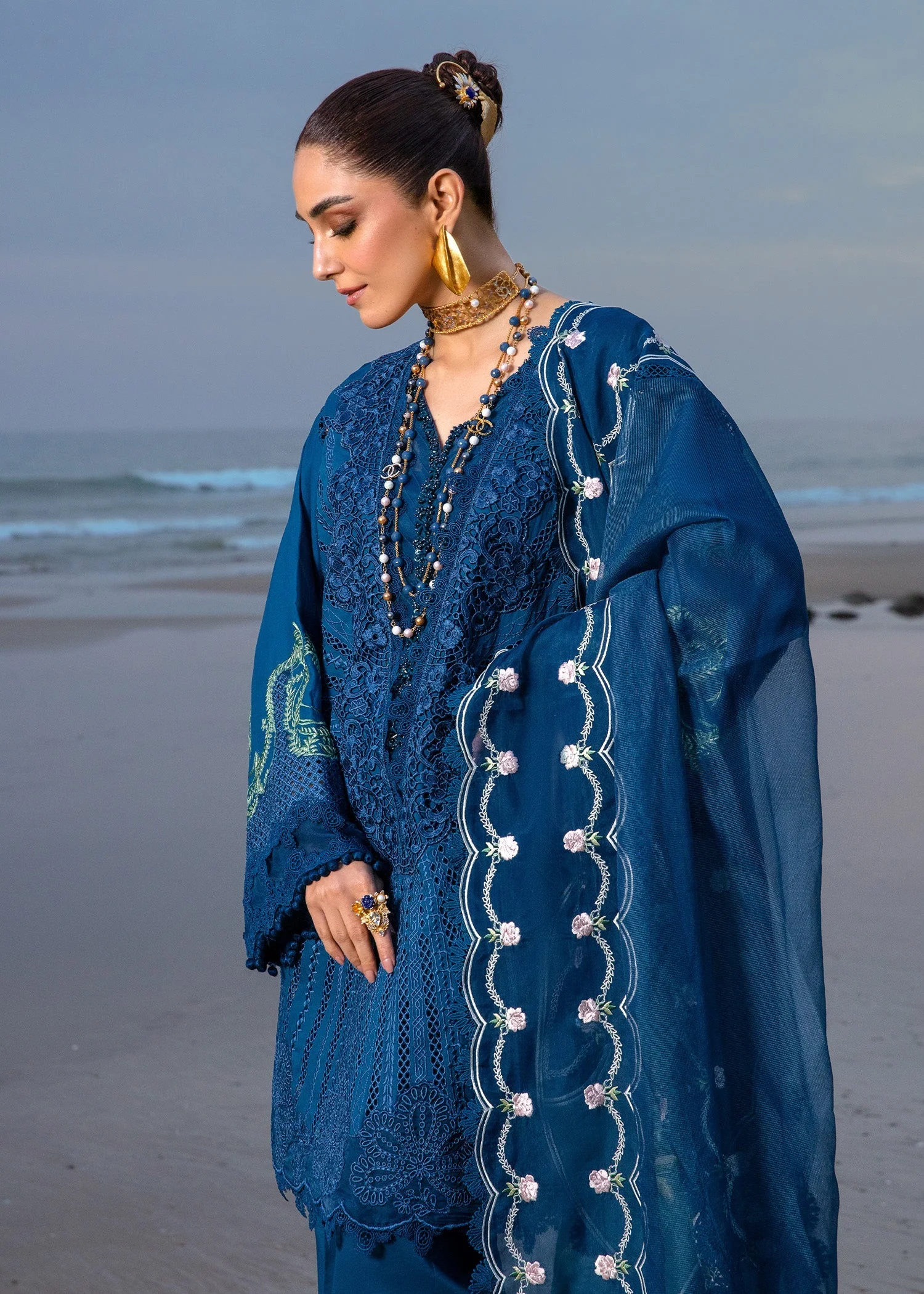 Crimson X Saira Shakira Luxury Lawn 2024 – Ulysses - Midnight - Image 5