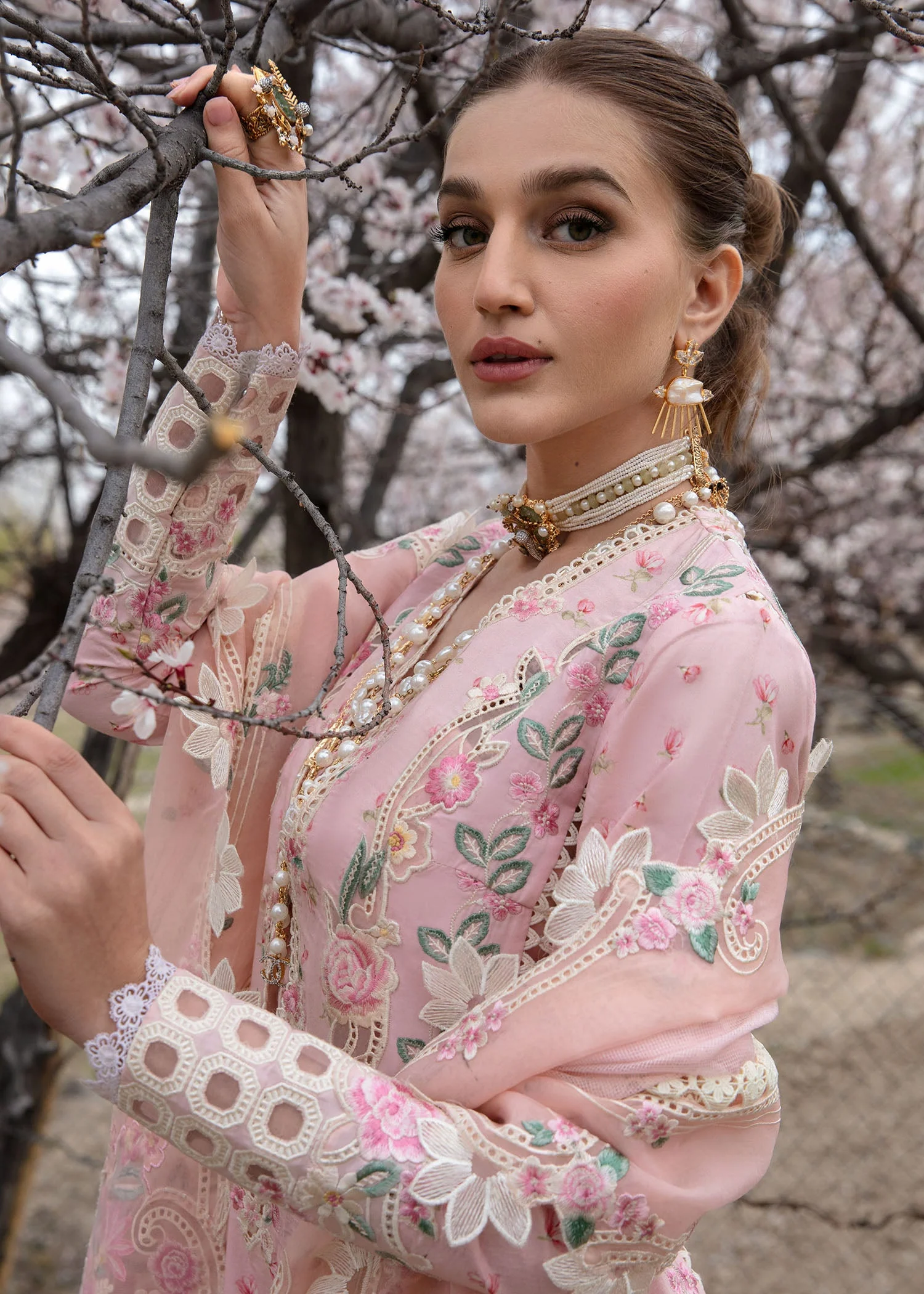 Crimson X Saira Shakira Luxury Lawn β Believe In Her - Blush Pink - Image 3
