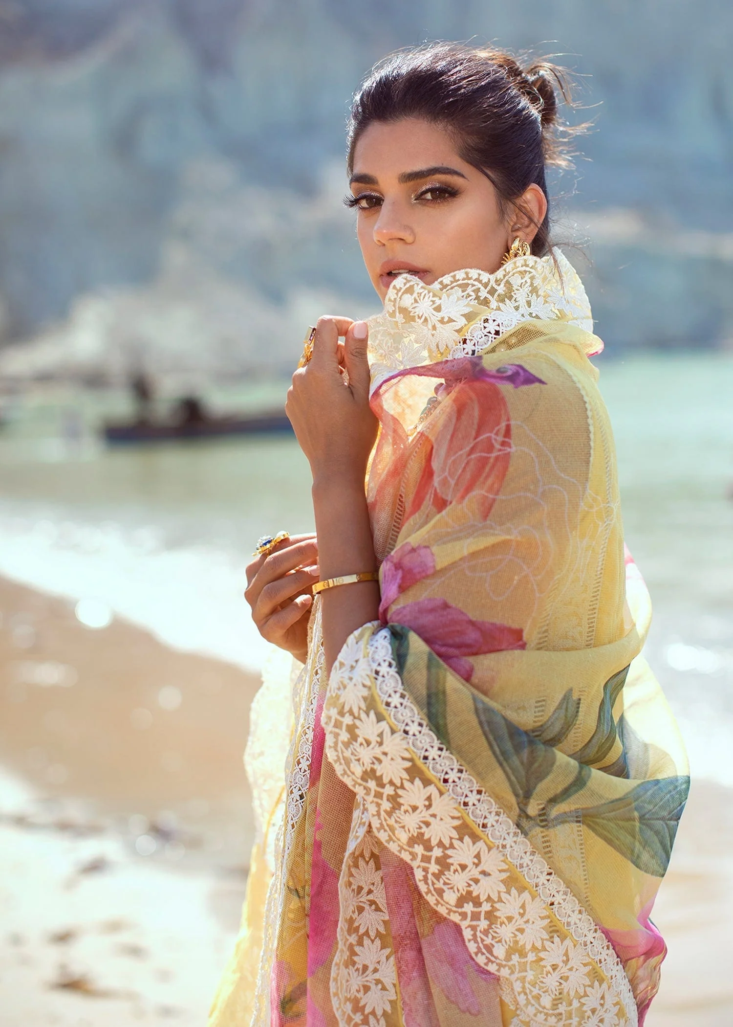 Crimson X Saira Shakira Luxury Lawn Collection 2022 – Chikkankari Reinvented - 7B - Sunshine - Image 3