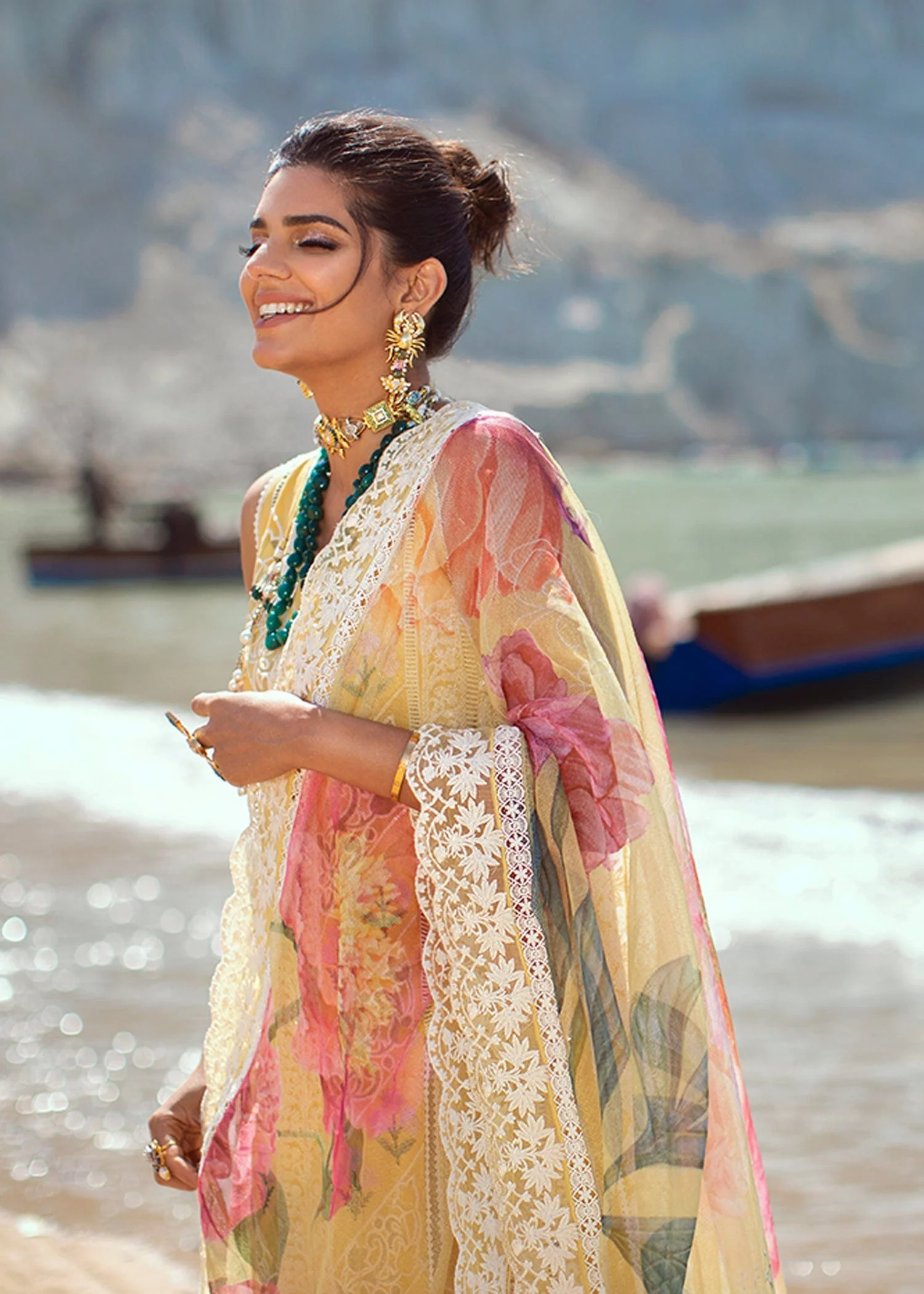 Crimson X Saira Shakira Luxury Lawn Collection 2022 – Chikkankari Reinvented - 7B - Sunshine - Image 5