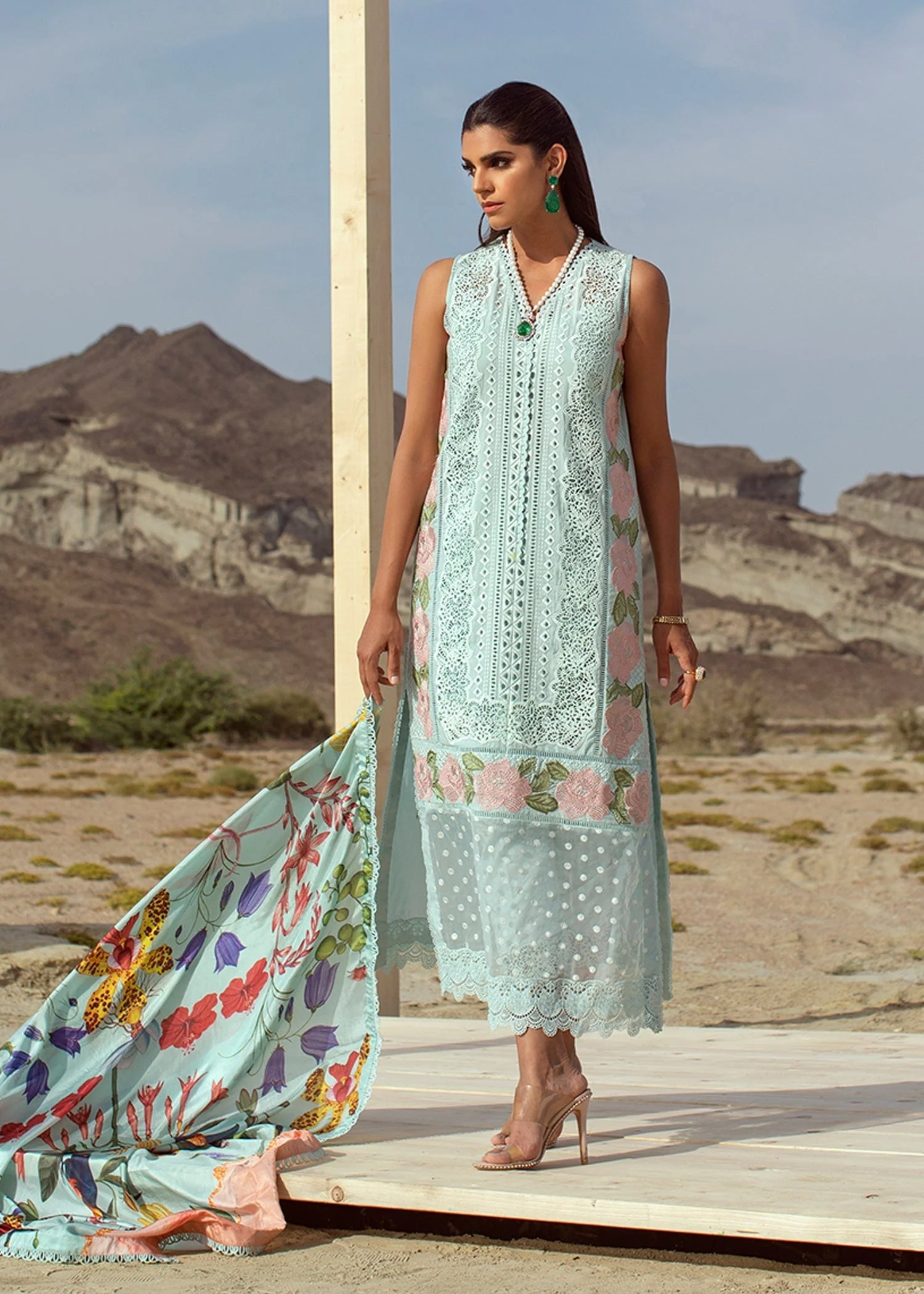 Crimson X Saira Shakira Luxury Lawn Collection 2022 – Cross Stitch Nostalgia - 8B - Maya