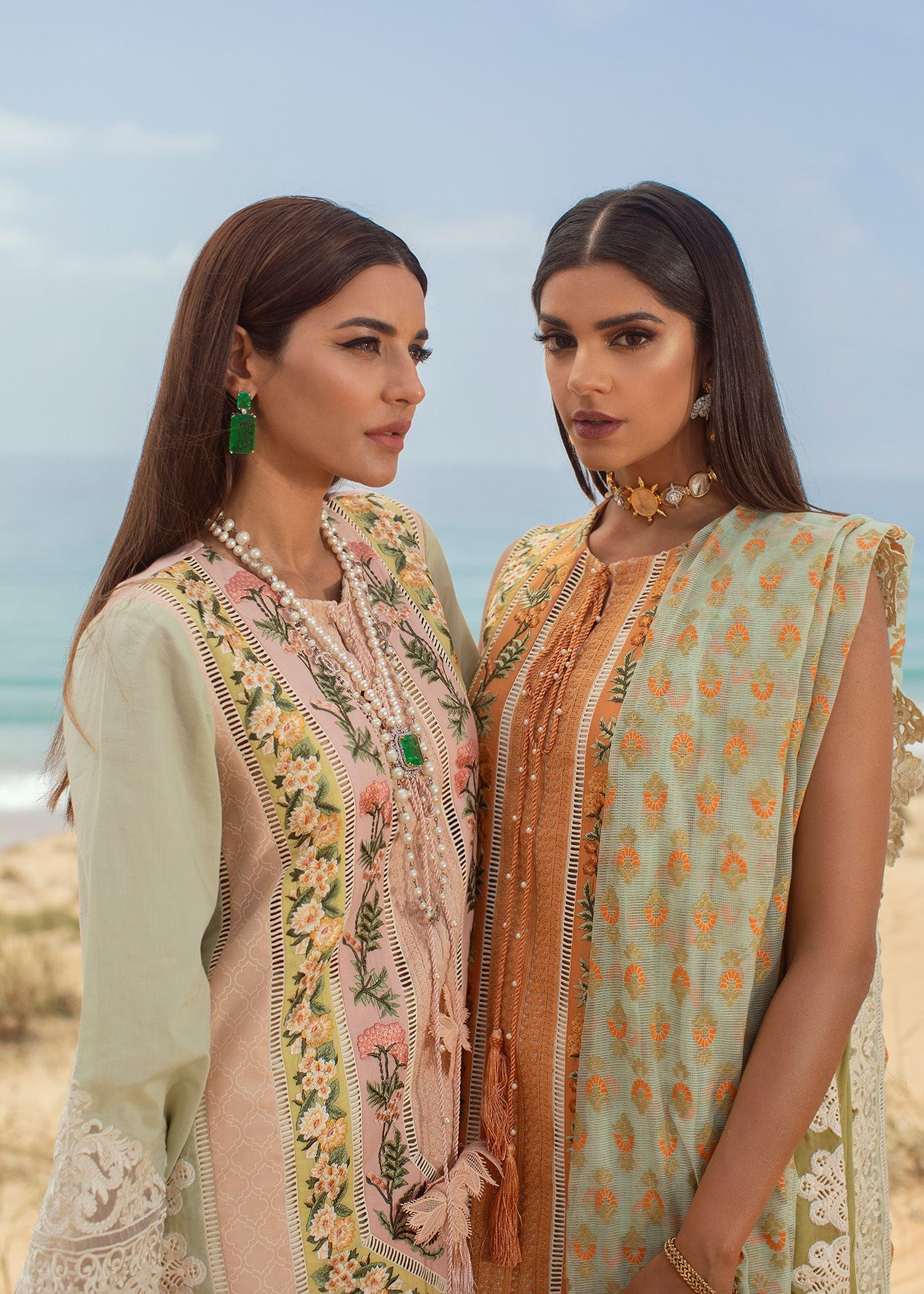 Crimson X Saira Shakira Luxury Lawn Collection 2022 β Eclectic Breeze - 4A - Sorbet Pink - Image 5