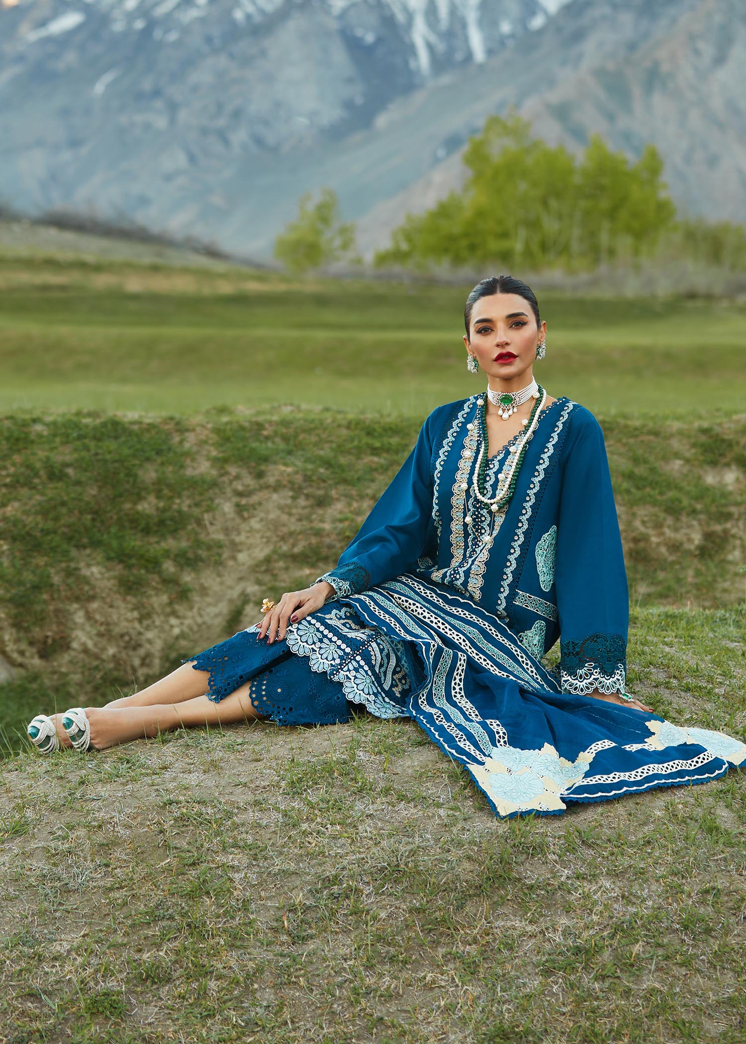 Crimson X Saira Shakira Luxury Lawn Collection – Medley of Lace - D7 A - Image 6