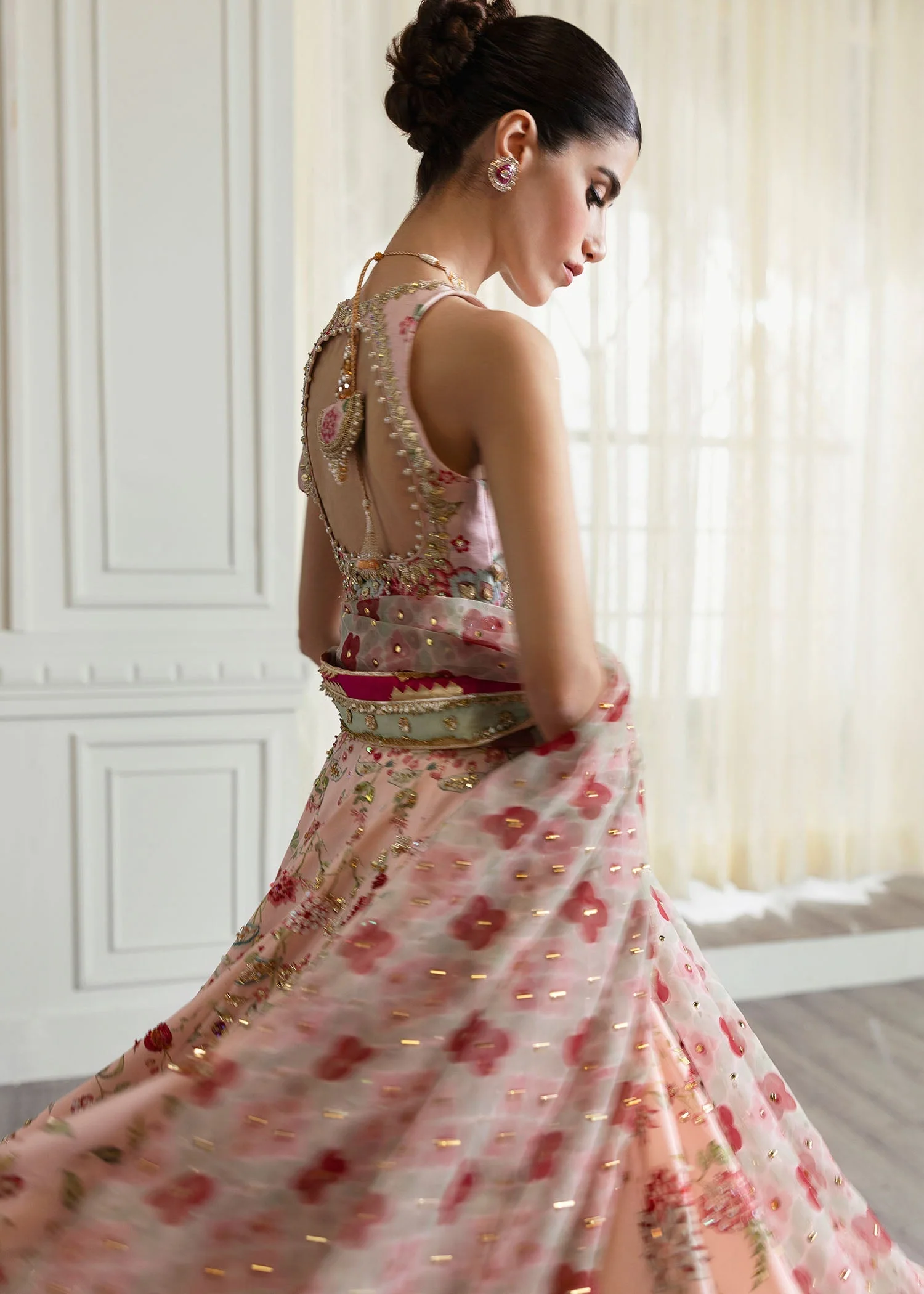Crimson X Saira Shakira Luxury Wedding Formals – Chinoiserie Lehnga - Image 6