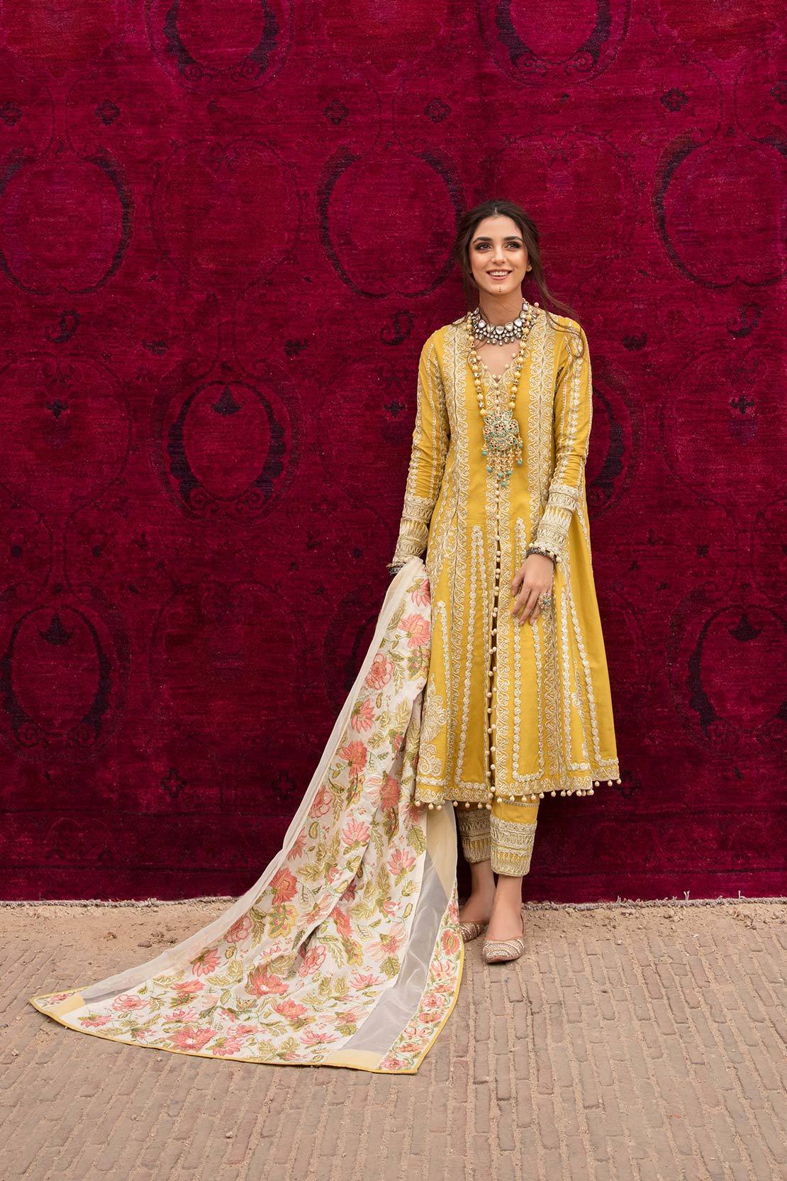 Crimson X Saira Shakira Winter Collection 2020 – Modern Memsaab - Amber - Image 2