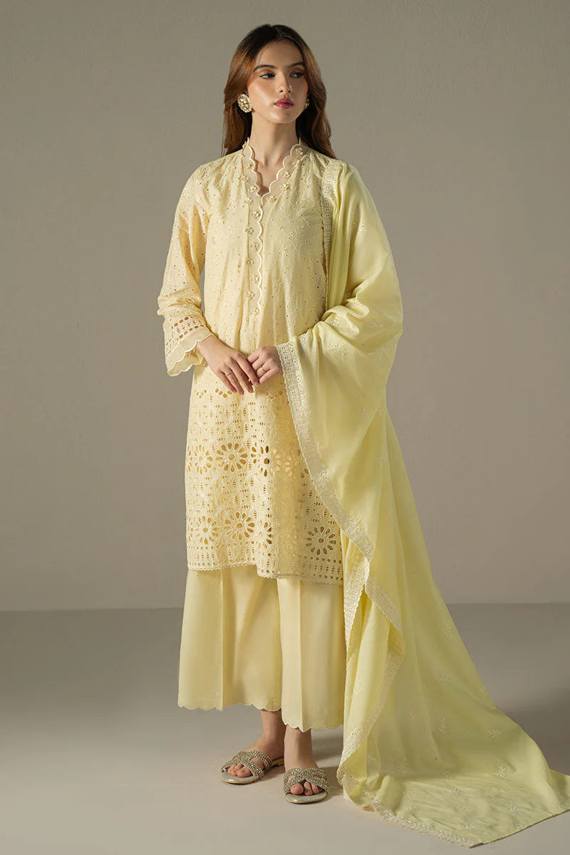 Cross Stitch Chikankari Lawn – Lemon Zest