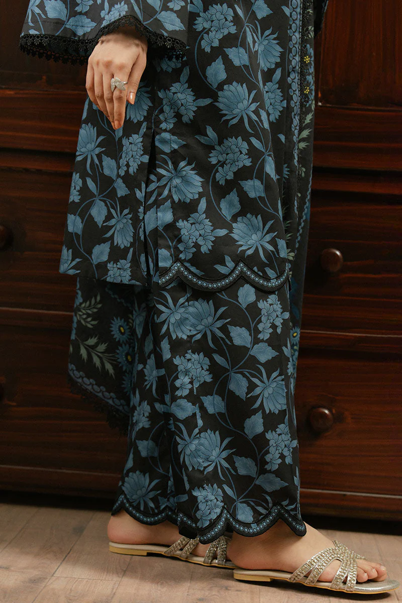 Cross Stitch Daily Wear – BLUE WAVE-3 PC LAWN PRINTED SUIT - Image 4
