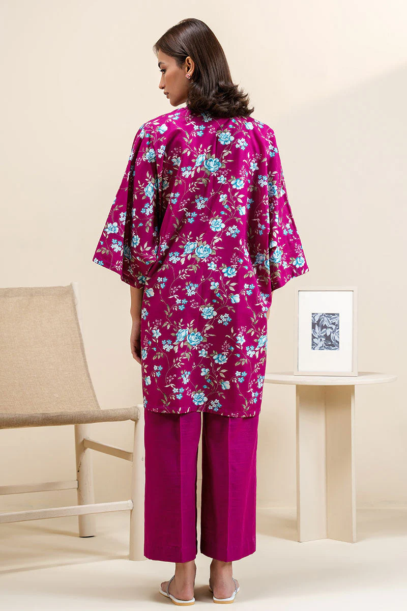 Cross Stitch Daily Wear – FUCHSIA GRACE-2 PC PRINTED KHADDAR SUIT - Image 8