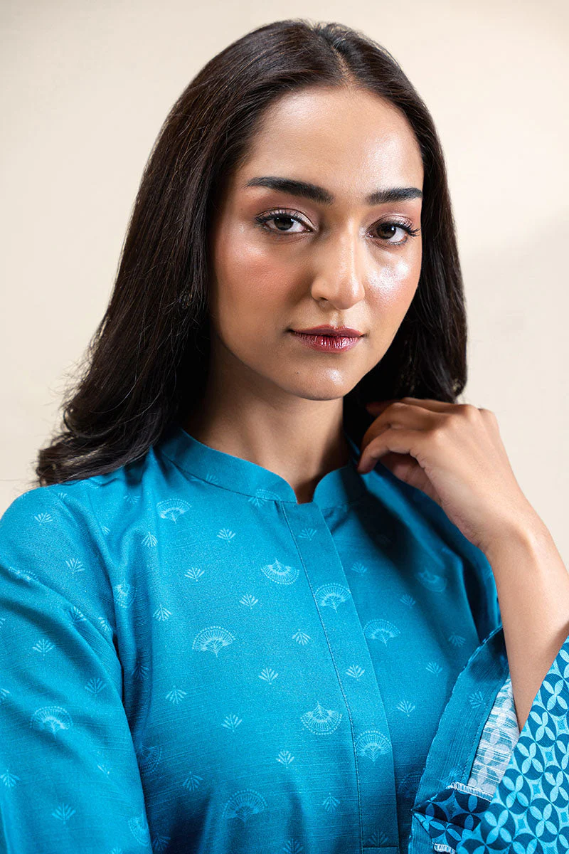 Cross Stitch Daily Wear – MIDNIGHT FROST-2 PC PRINTED KHADDAR SUIT - Image 4