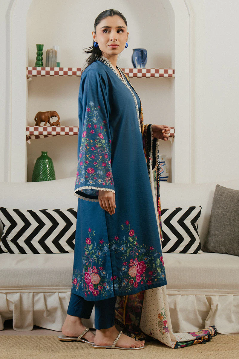 Cross Stitch Daily Wear – MIDNIGHT TIDE-3 PC LAWN PRINTED SUIT - Image 2