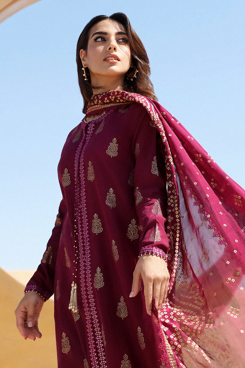 Cross Stitch Eid Lawn Edit – CRIMSON AURA-3 PIECE COTTON JACQUARD SUIT - Image 2
