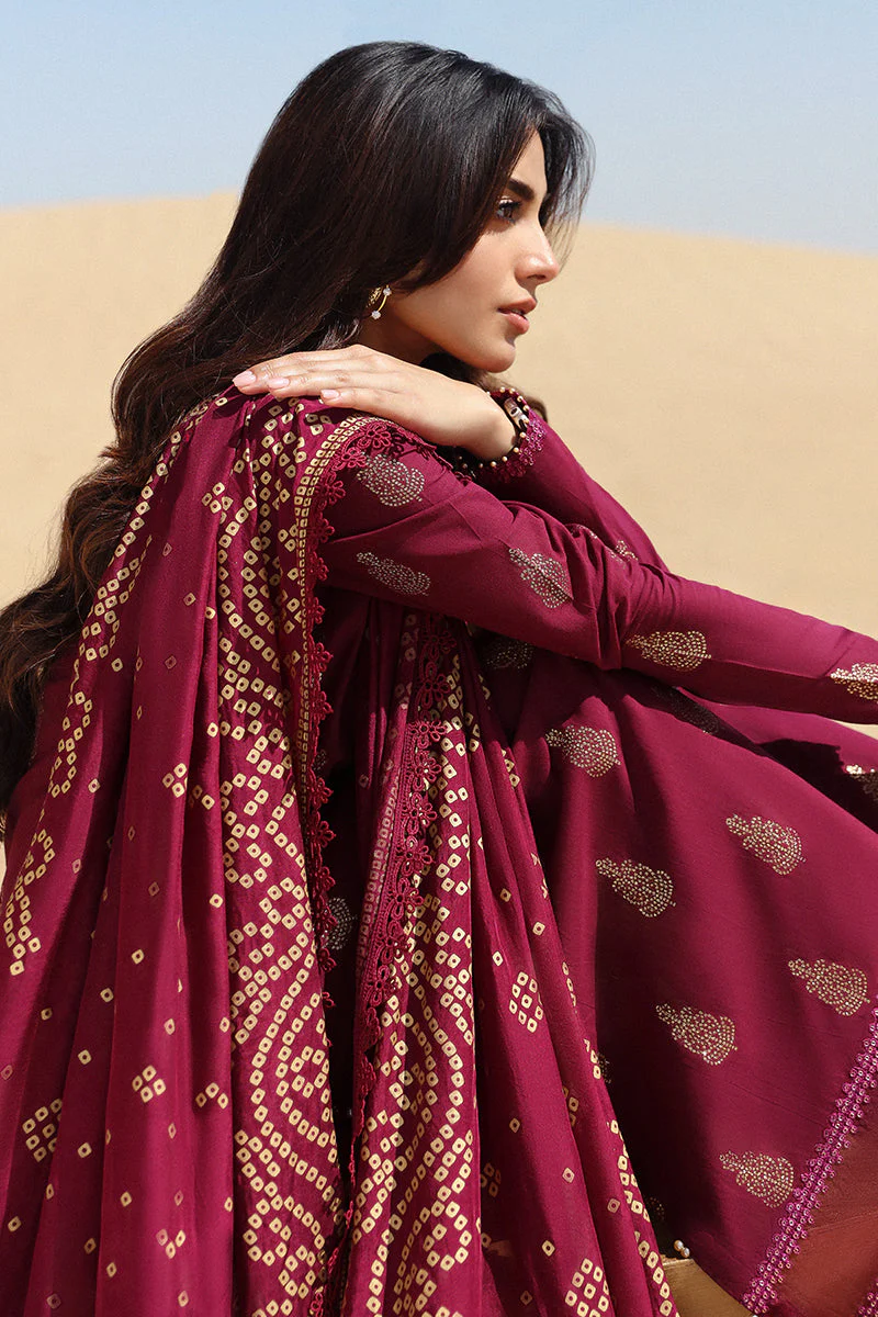 Cross Stitch Eid Lawn Edit – CRIMSON AURA-3 PIECE COTTON JACQUARD SUIT - Image 3