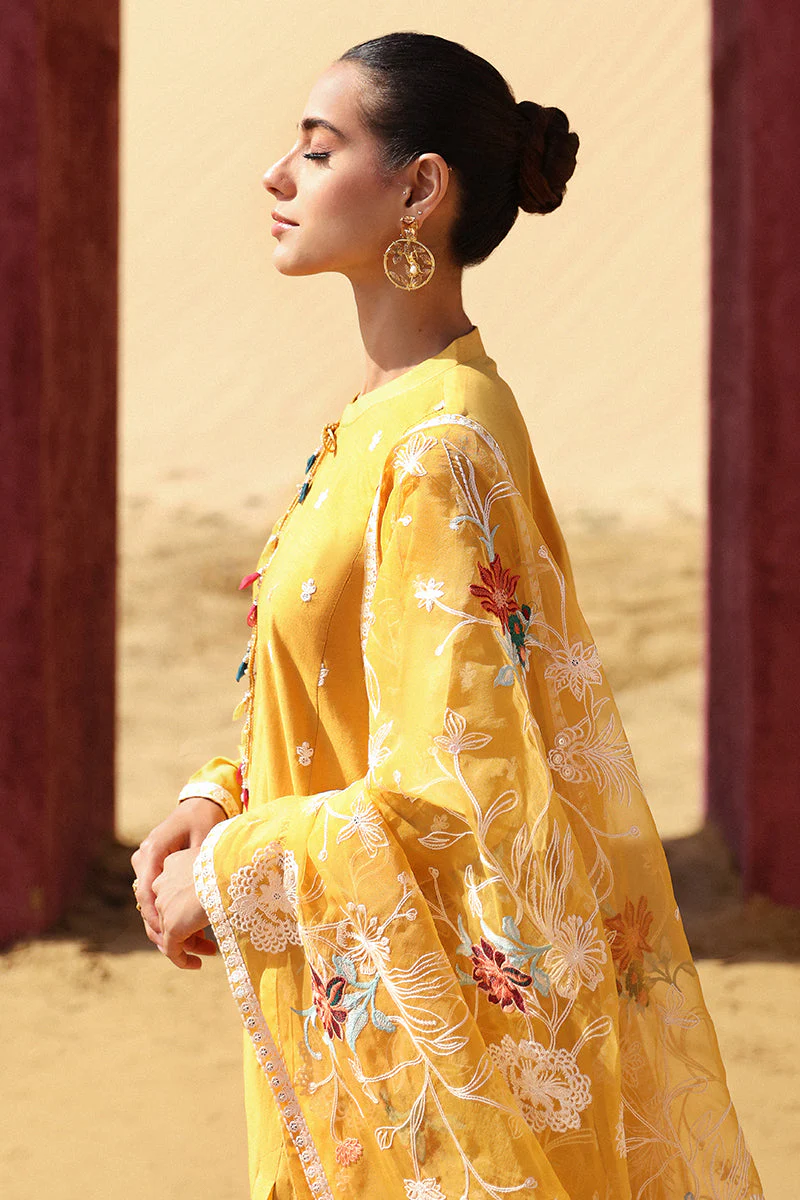 Cross Stitch Eid Lawn Edit – MAIZE OCHRE-3 PIECE EMBROIDERED LAWN SUIT - Image 8