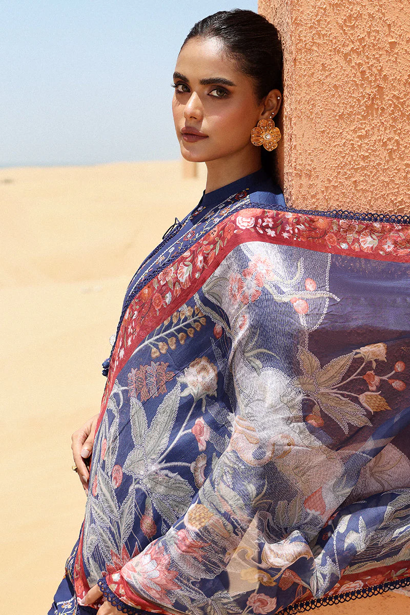 Cross Stitch Eid Lawn Edit – SAPPHIRE BLUE-3 PIECE EMBROIDERED LAWN SUIT - Image 3