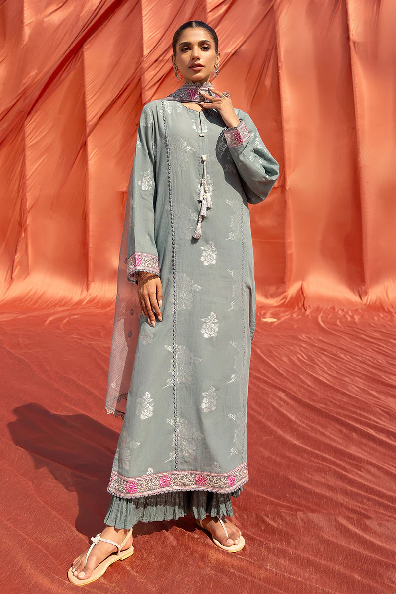 Cross Stitch Eid Lawn Edit – SILVER SHINE-3 PIECE COTTON JACQUARD SUIT - Image 6