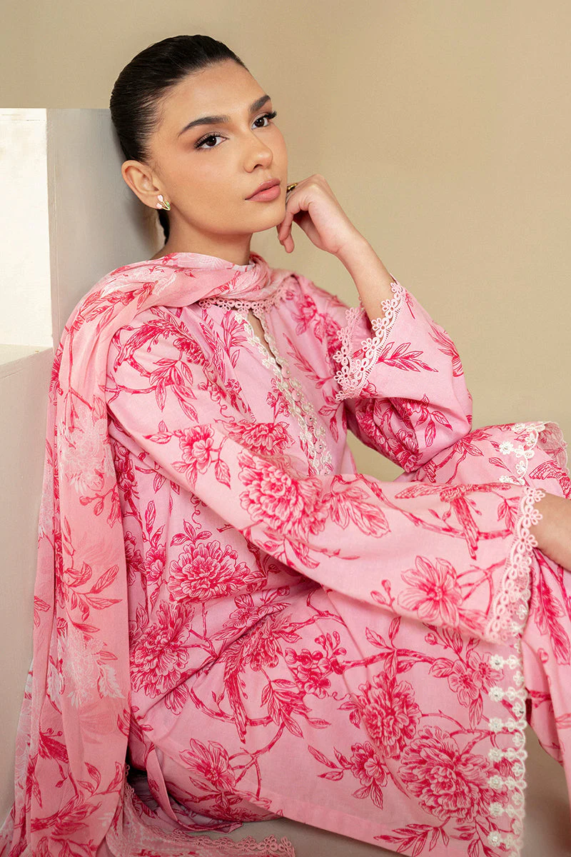 Cross Stitch Lawn 2024 – SHADED PINK-3 PIECE LAWN SUIT - Image 2