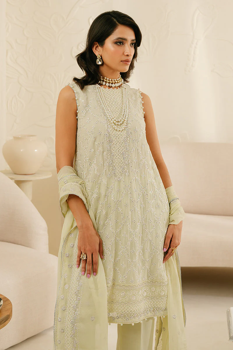 Cross Stitch Luxe Atelier Luxury Formals – Foggy Dewkist - 4PC Chiffon Embroidered Suit - Image 3